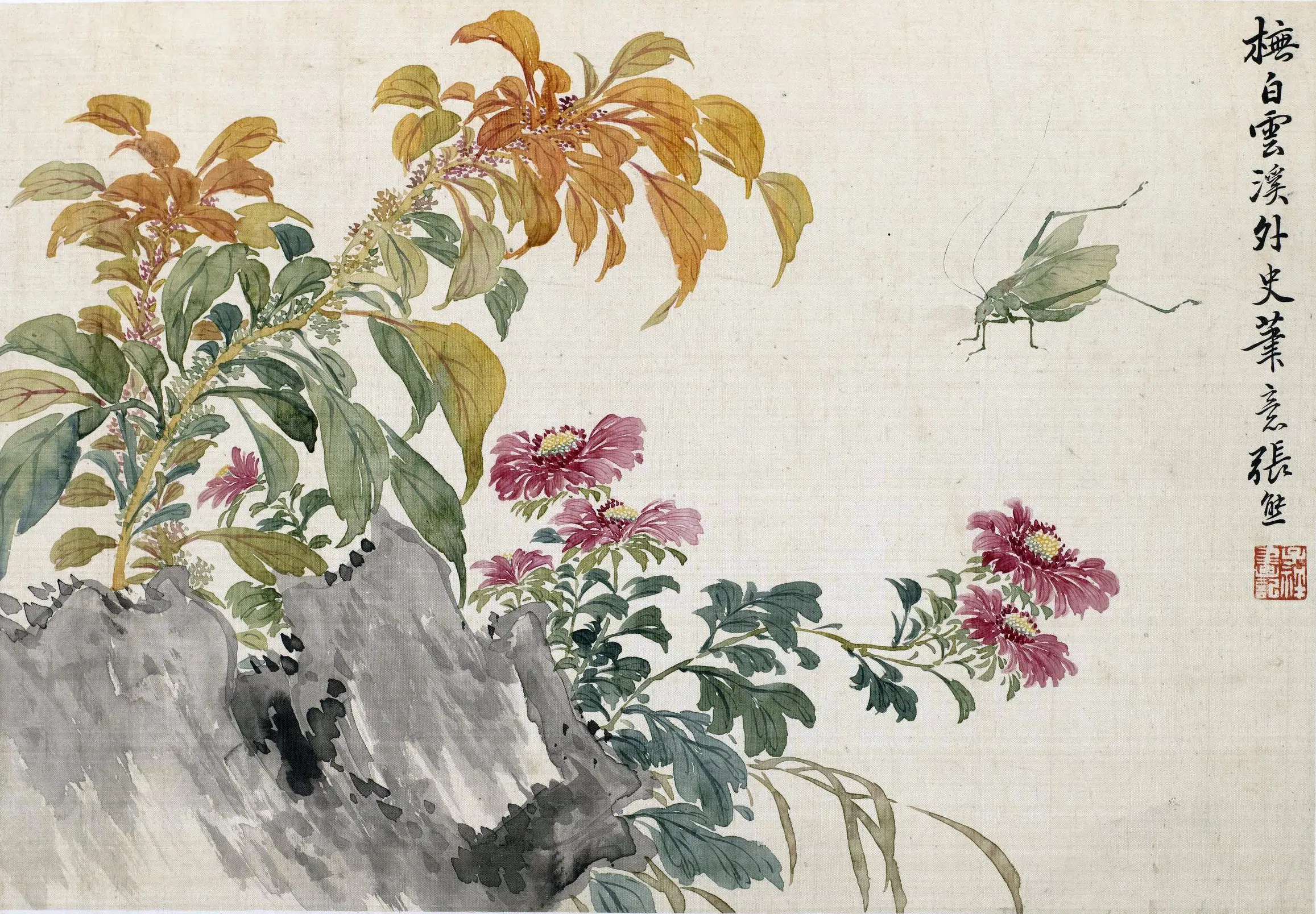 清代【张熊】《花卉册》 第5张