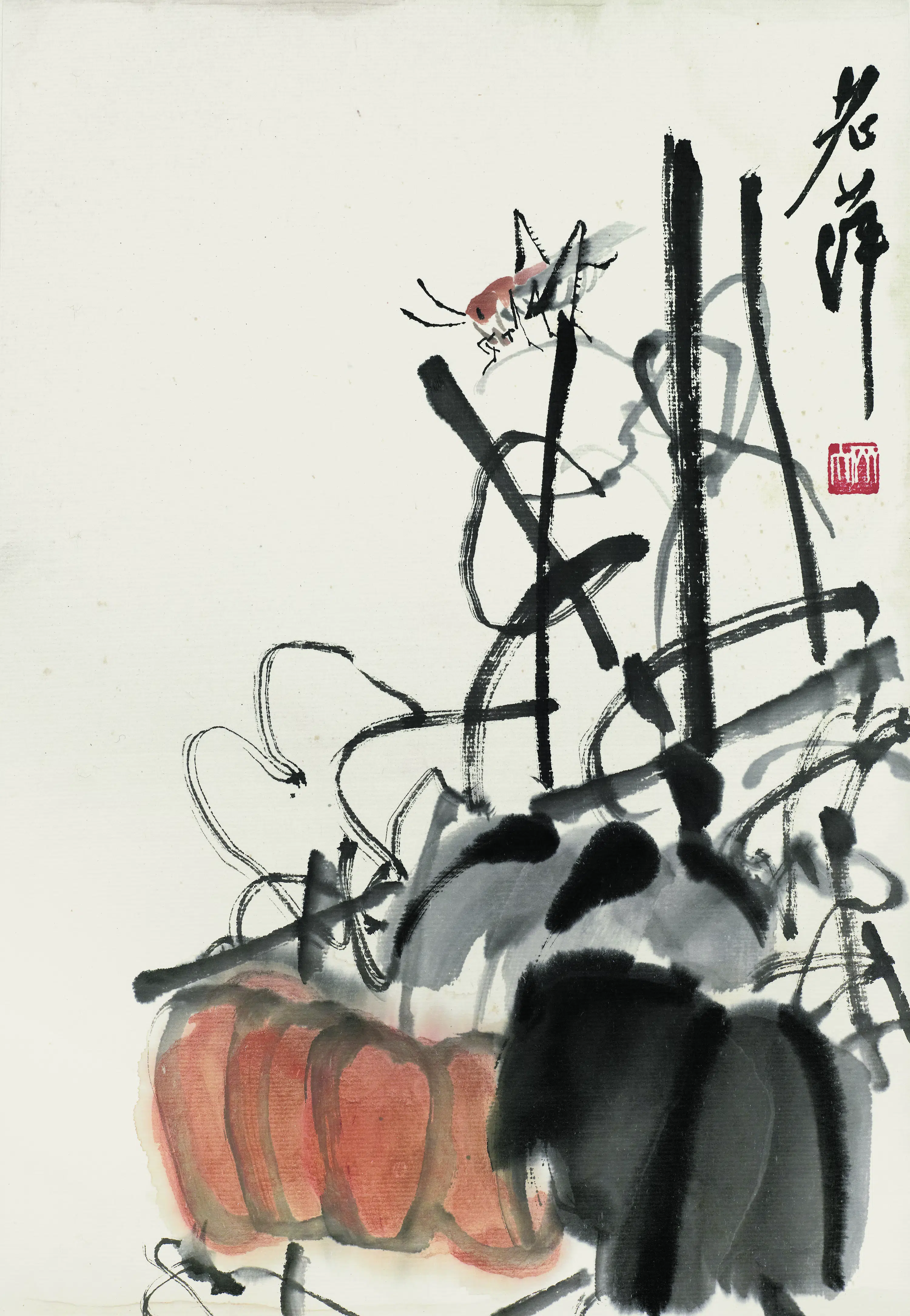 近现代【齐白石】《花卉虫草图册83开》 第13张 近现代【齐白石】《花卉虫草图册83开》 第13张