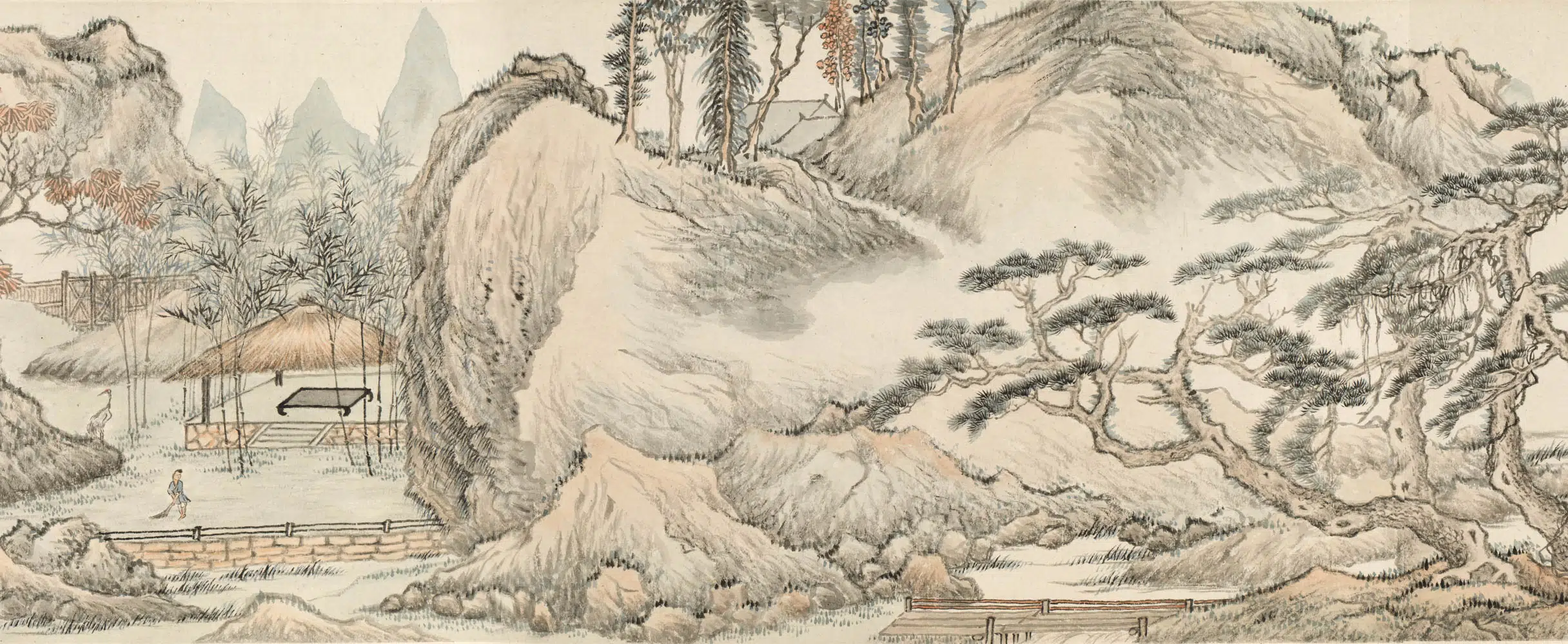 清代【顾沄】《临唐寅林亭秋兴图卷》 第2张 清代【顾沄】《临唐寅林亭秋兴图卷》 第2张