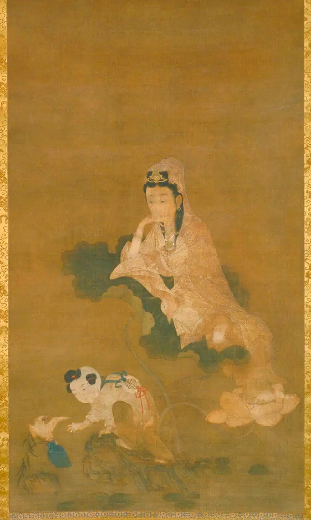 清代【佚名】《莲花观音图（普清）》