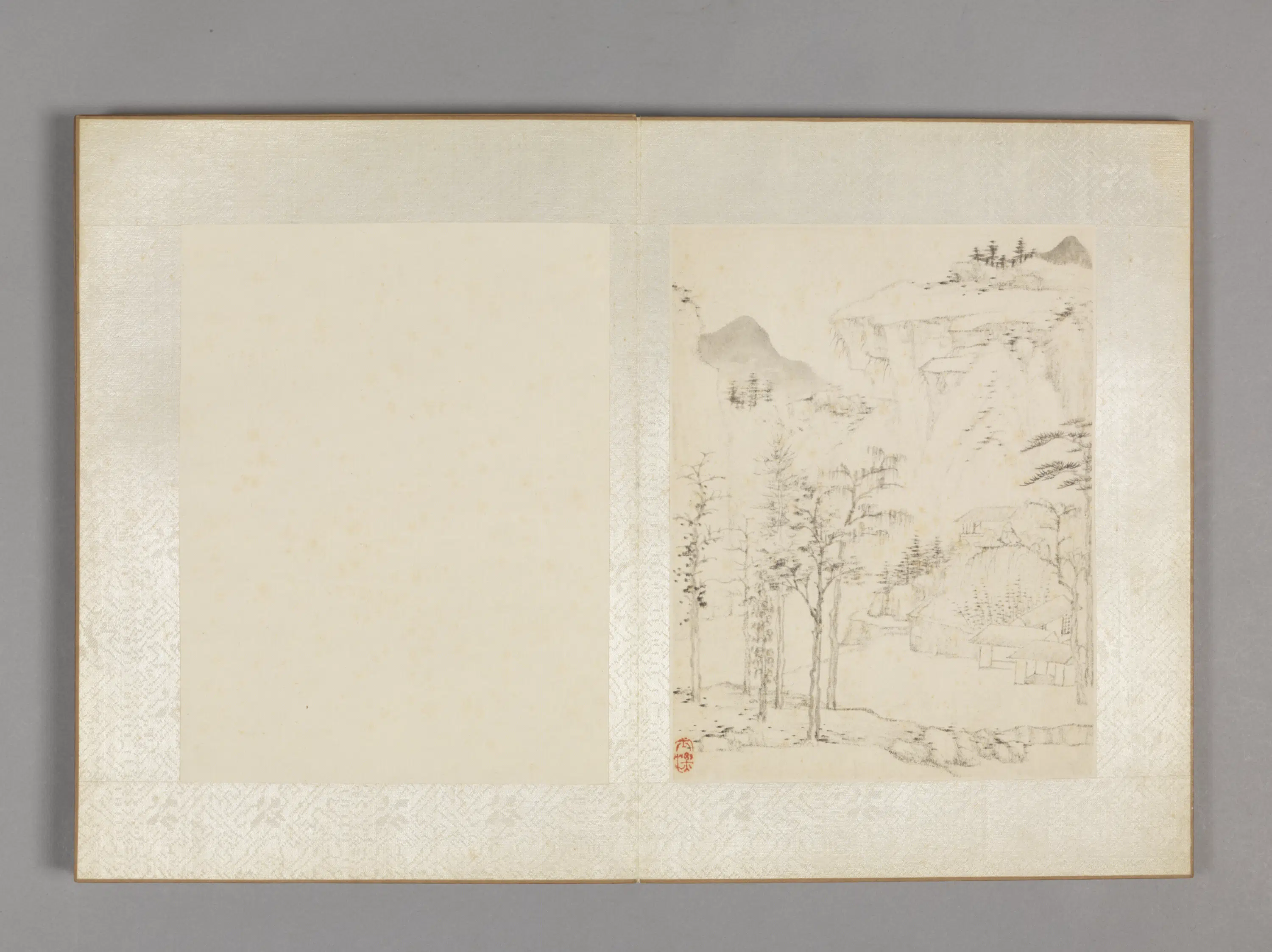 清代【查士标】《山水册（8开）缺1》