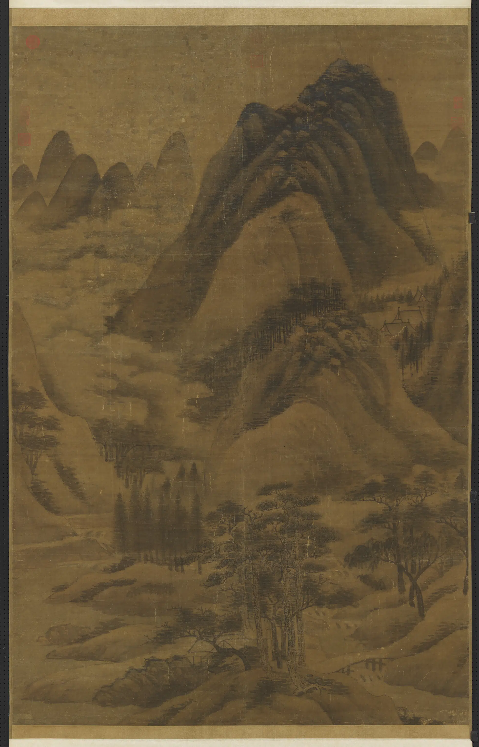 元代【高克恭】《群峰秋色图轴》