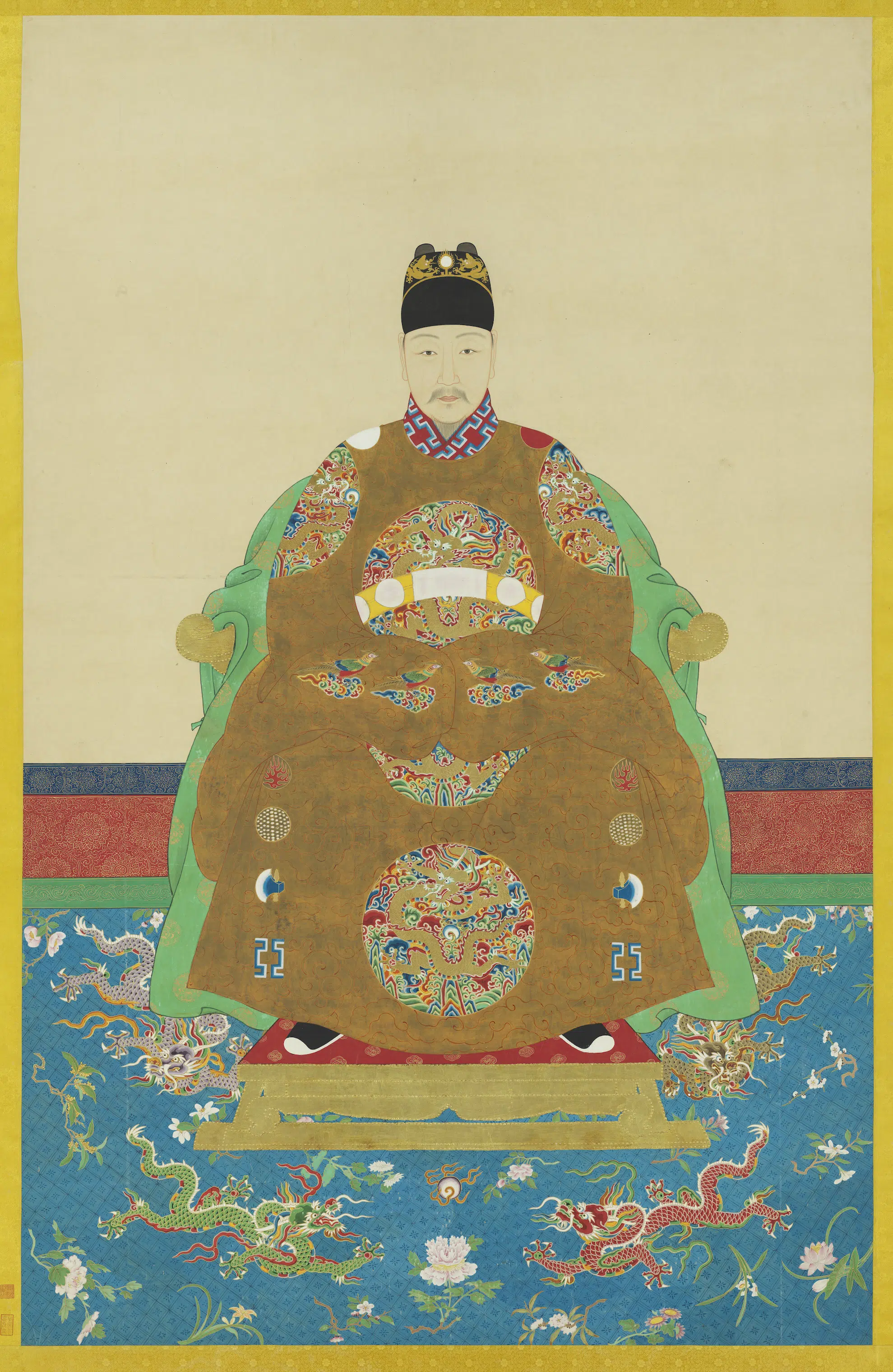 明朝《明光宗坐像图轴》