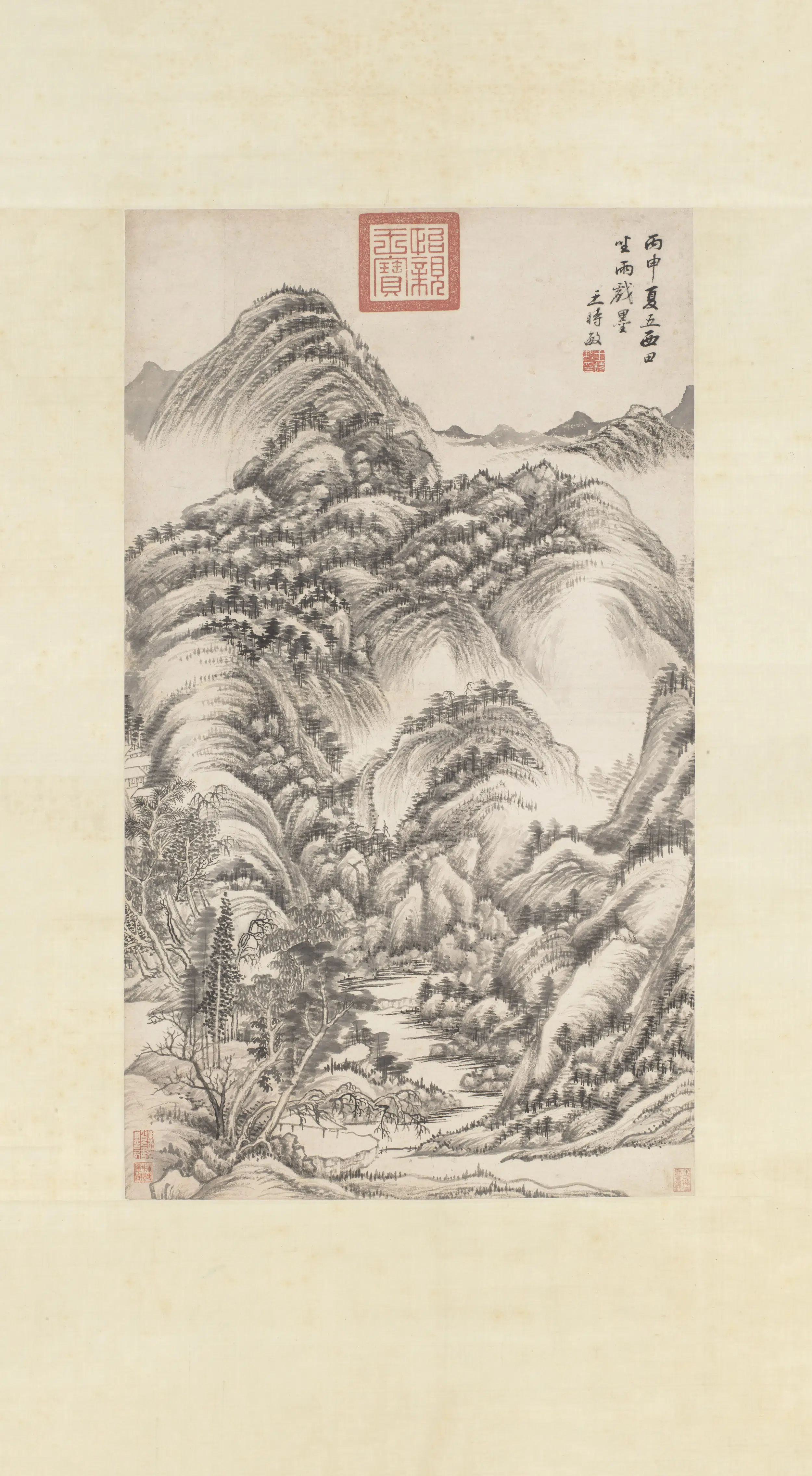 清代【王时敏】《山水轴-1》