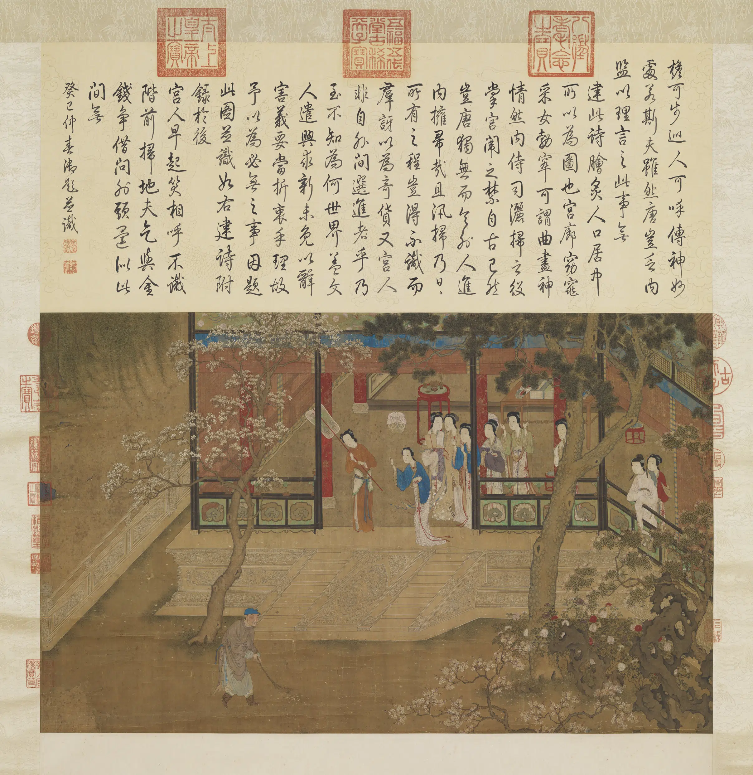 南宋【陈居中】《王建宫词图轴》