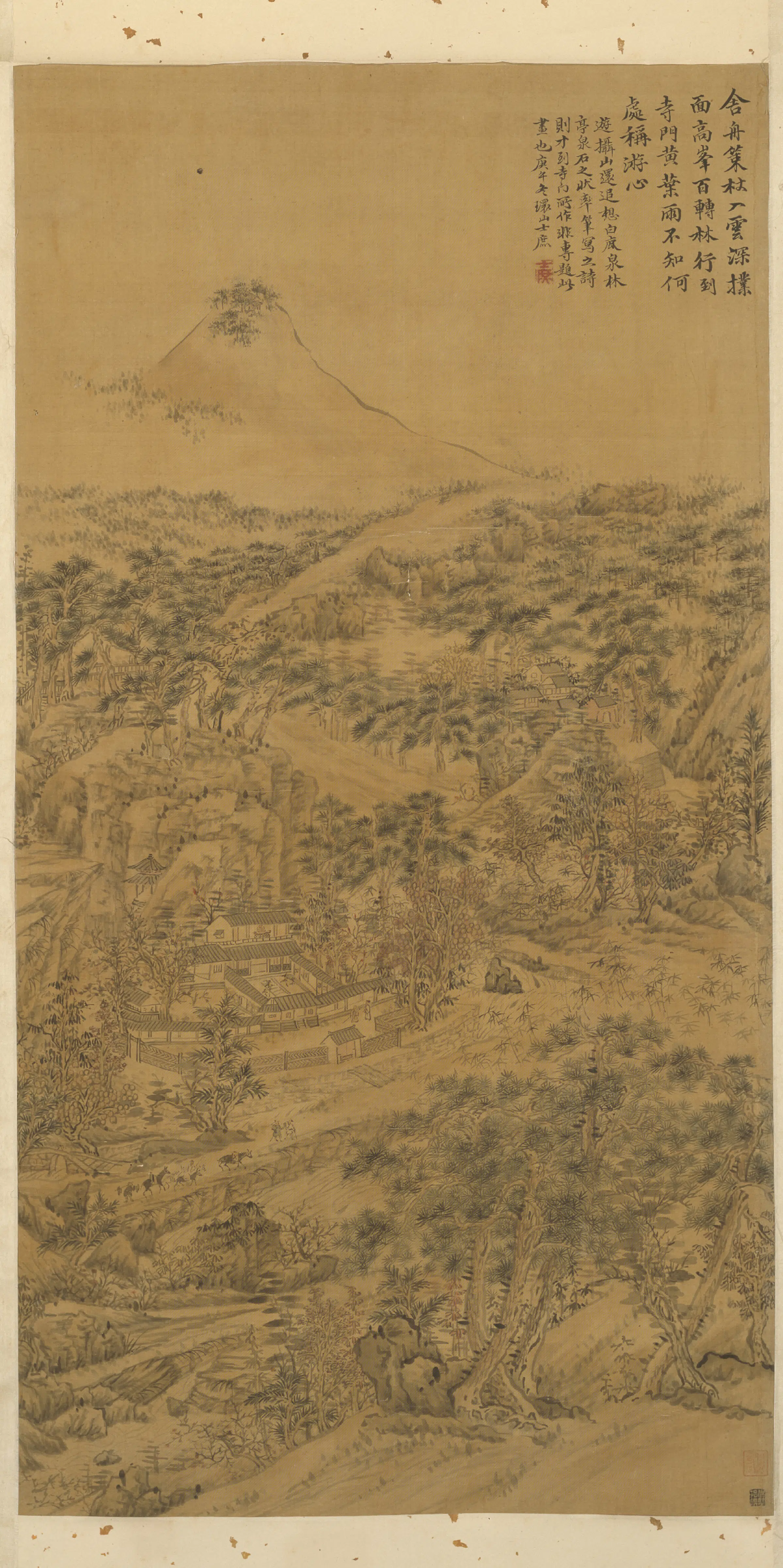 清代【方士庶】《白鹿泉图轴》