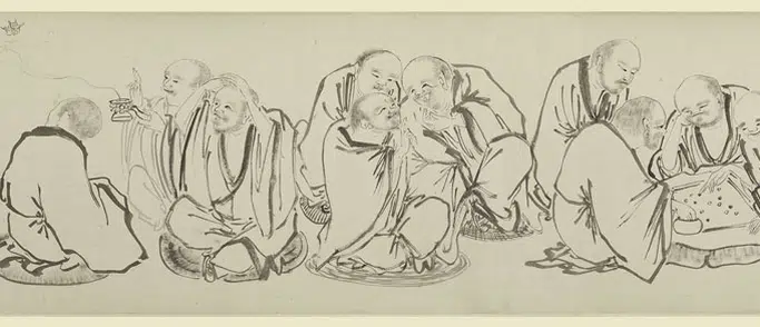 明朝【李麟】《白描罗汉图卷》 第7张 明朝【李麟】《白描罗汉图卷》 第7张
