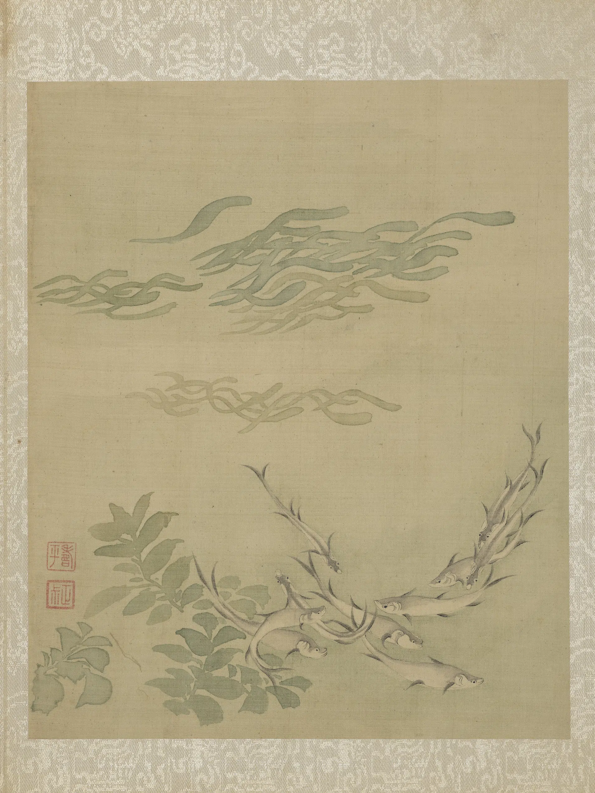清代【恽寿平】《鱼藻图册-鱼藻》