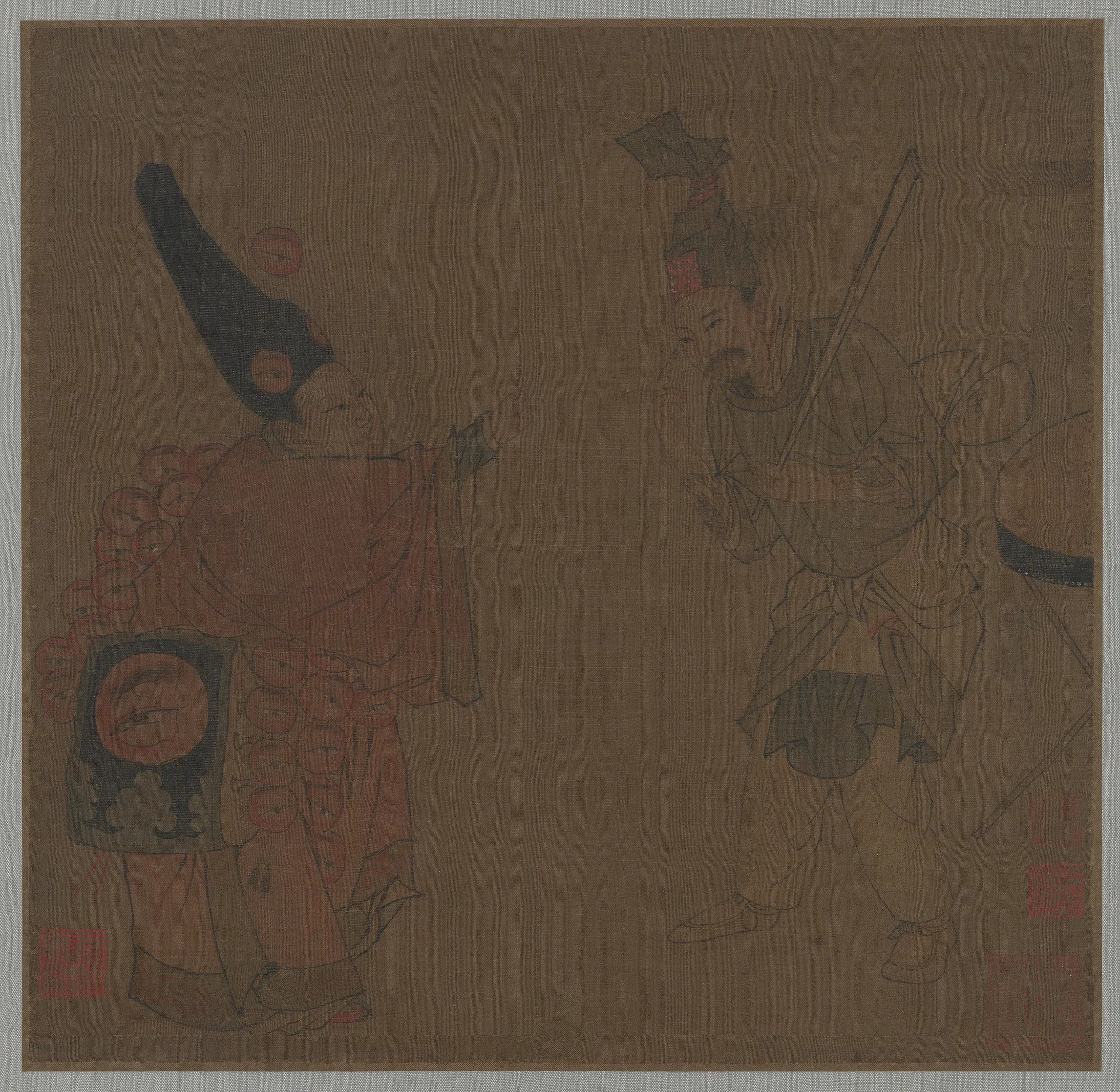 宋代【佚名】《宋人杂剧册页》