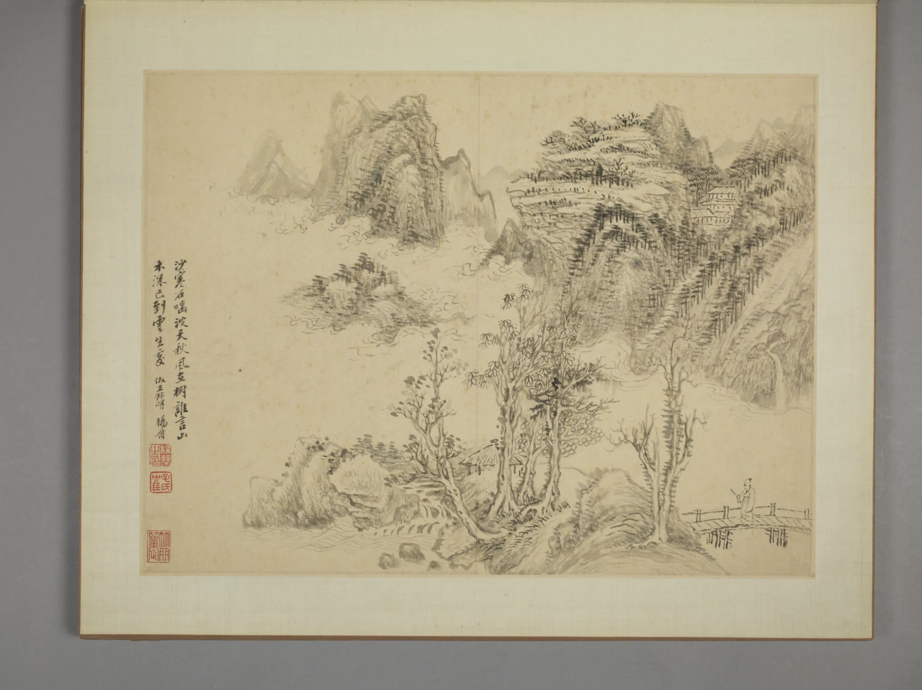 清代【杨晋】《仿古山水册(8开)》 第5张 清代【杨晋】《仿古山水册(8开)》 第5张