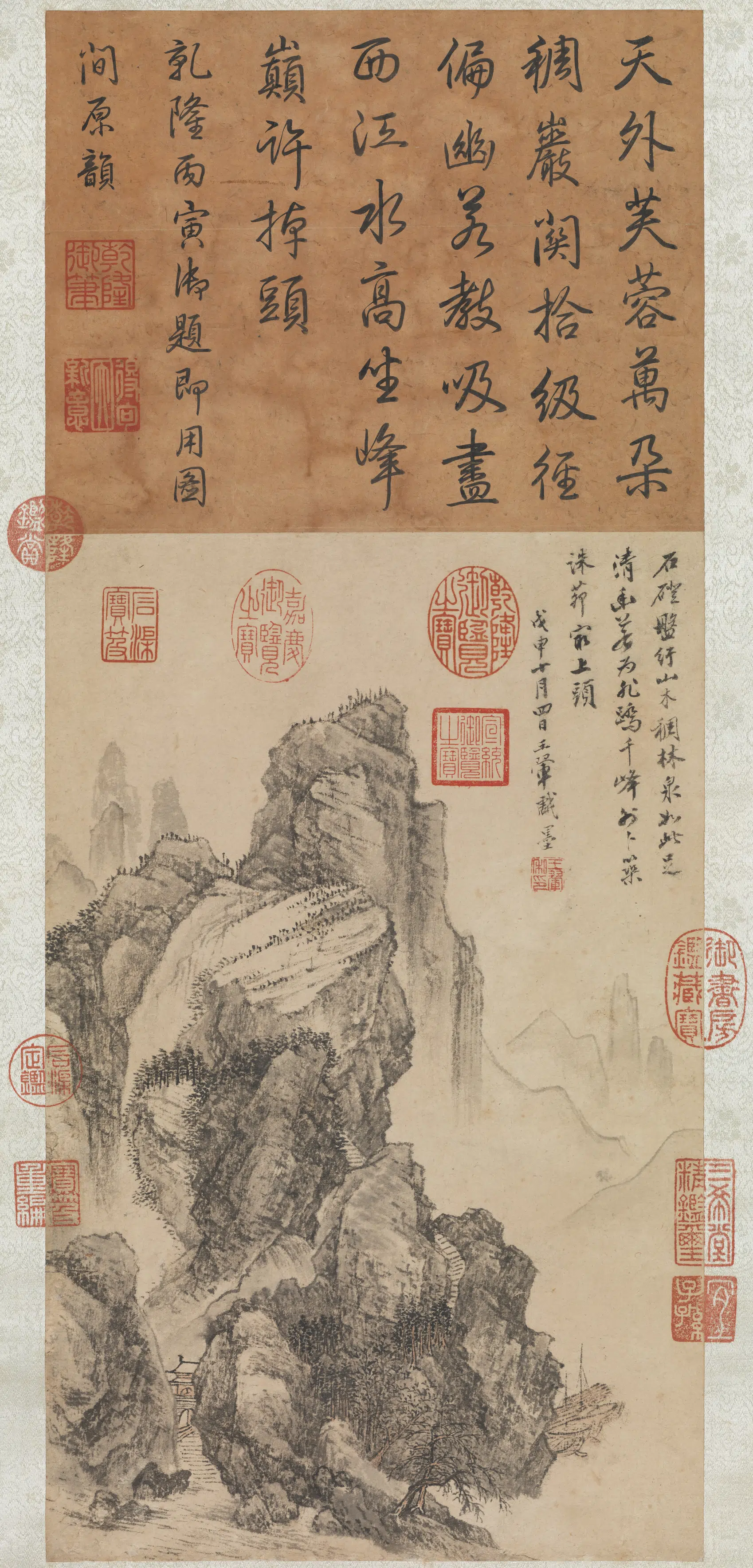 清代【王翚】《画石磴林泉图轴》
