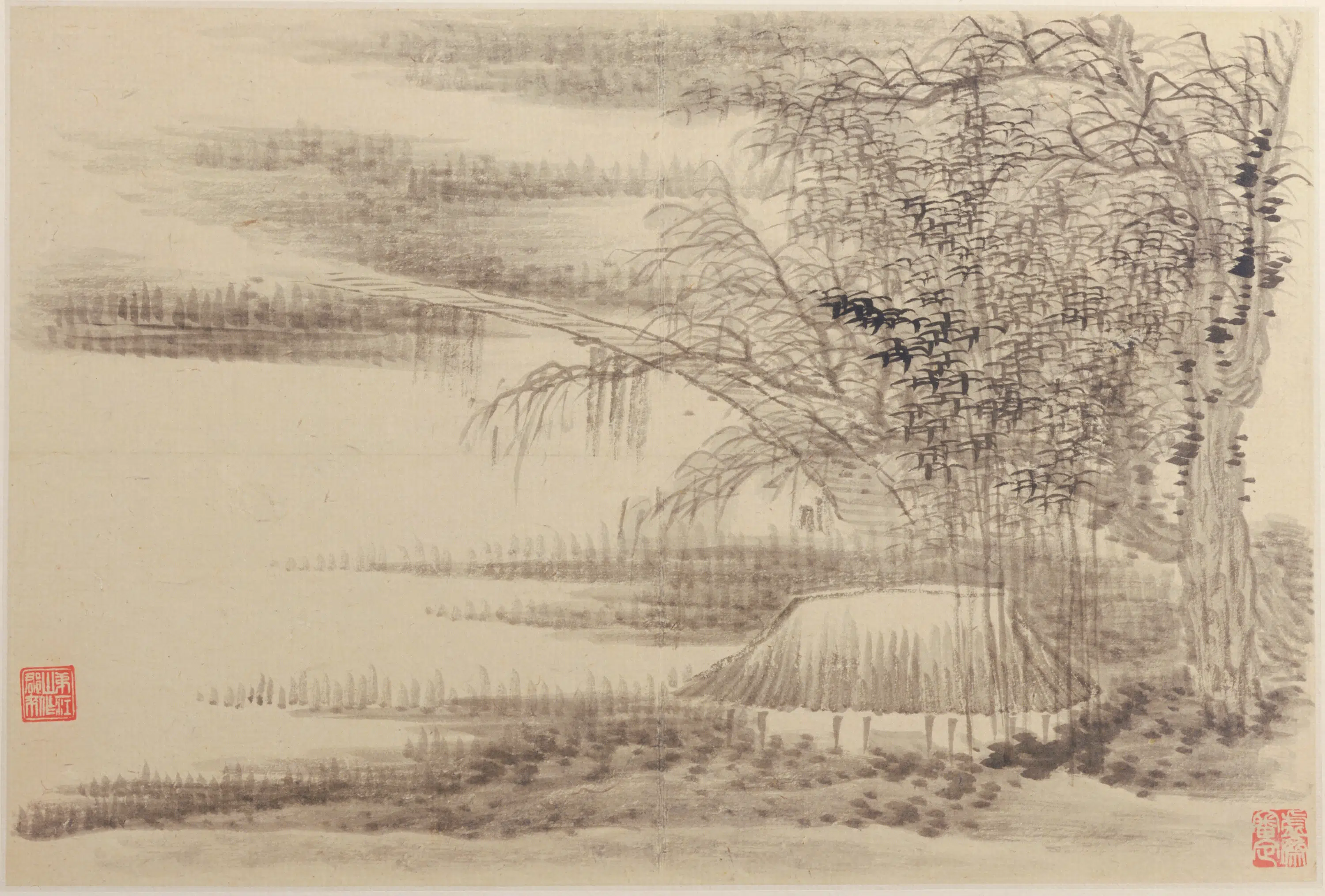 清代【龚贤】《山水册（17开）》 第10张