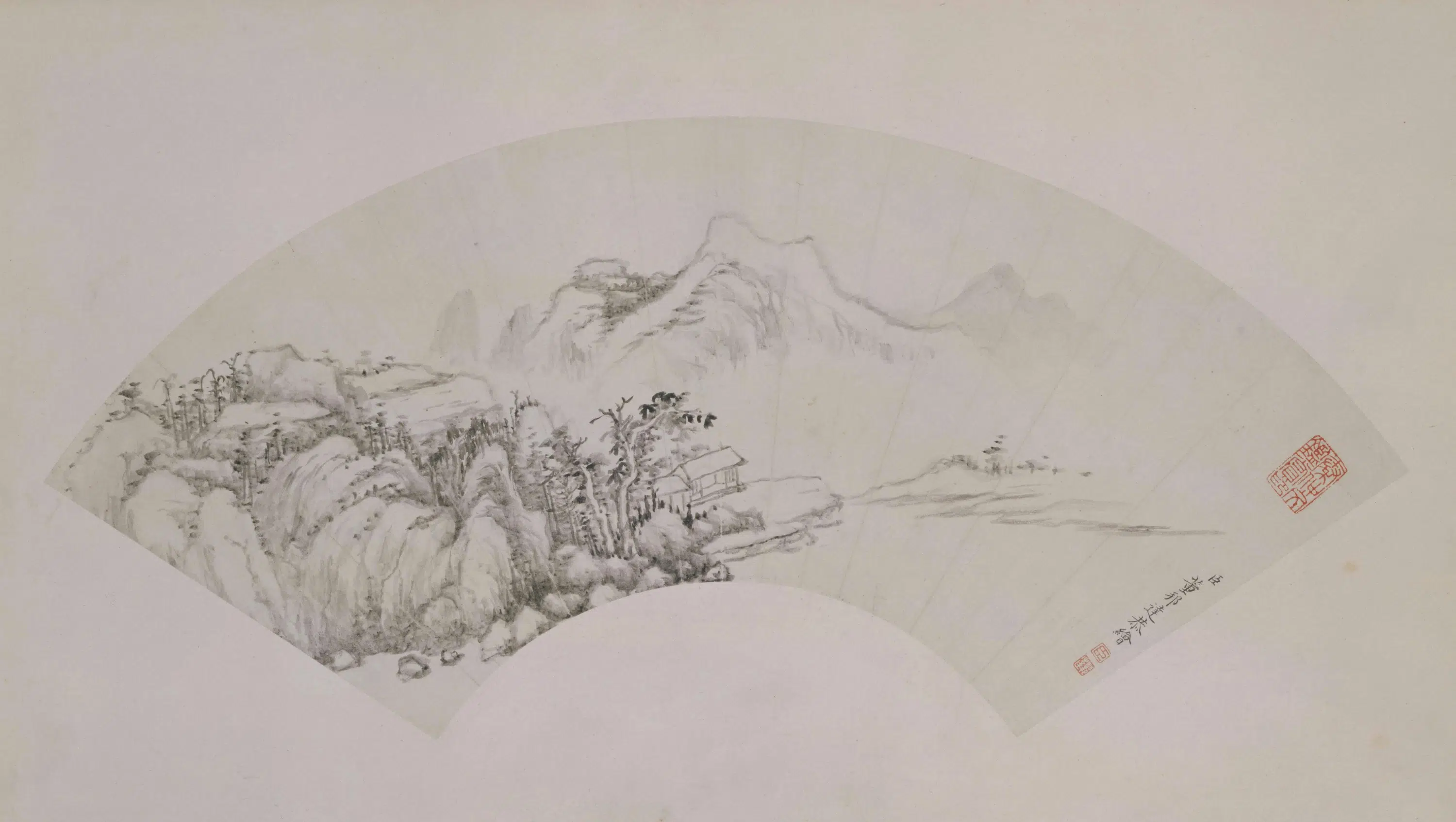 清代【董邦达】《山水图扇页》