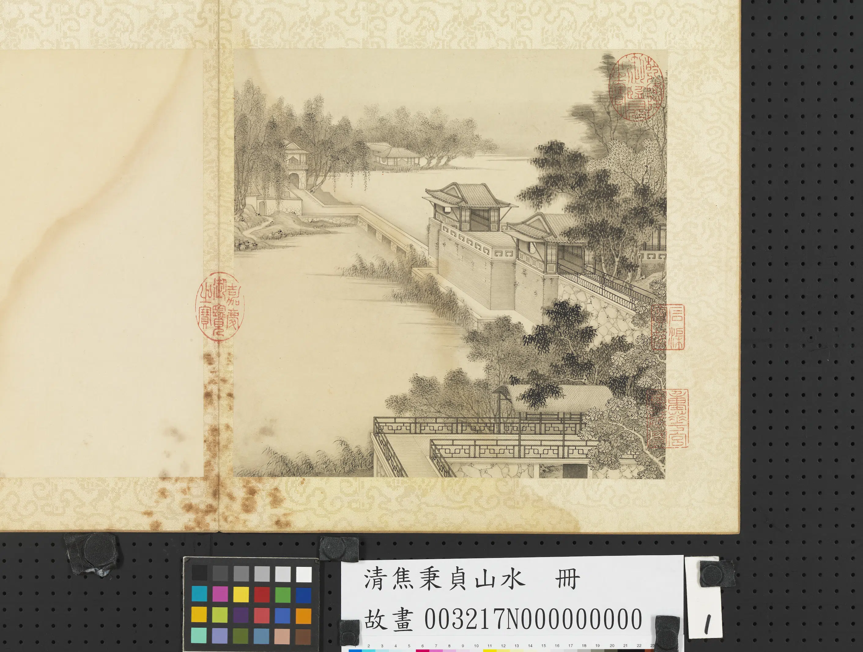 清代【焦秉贞】《山水册-水阁图》