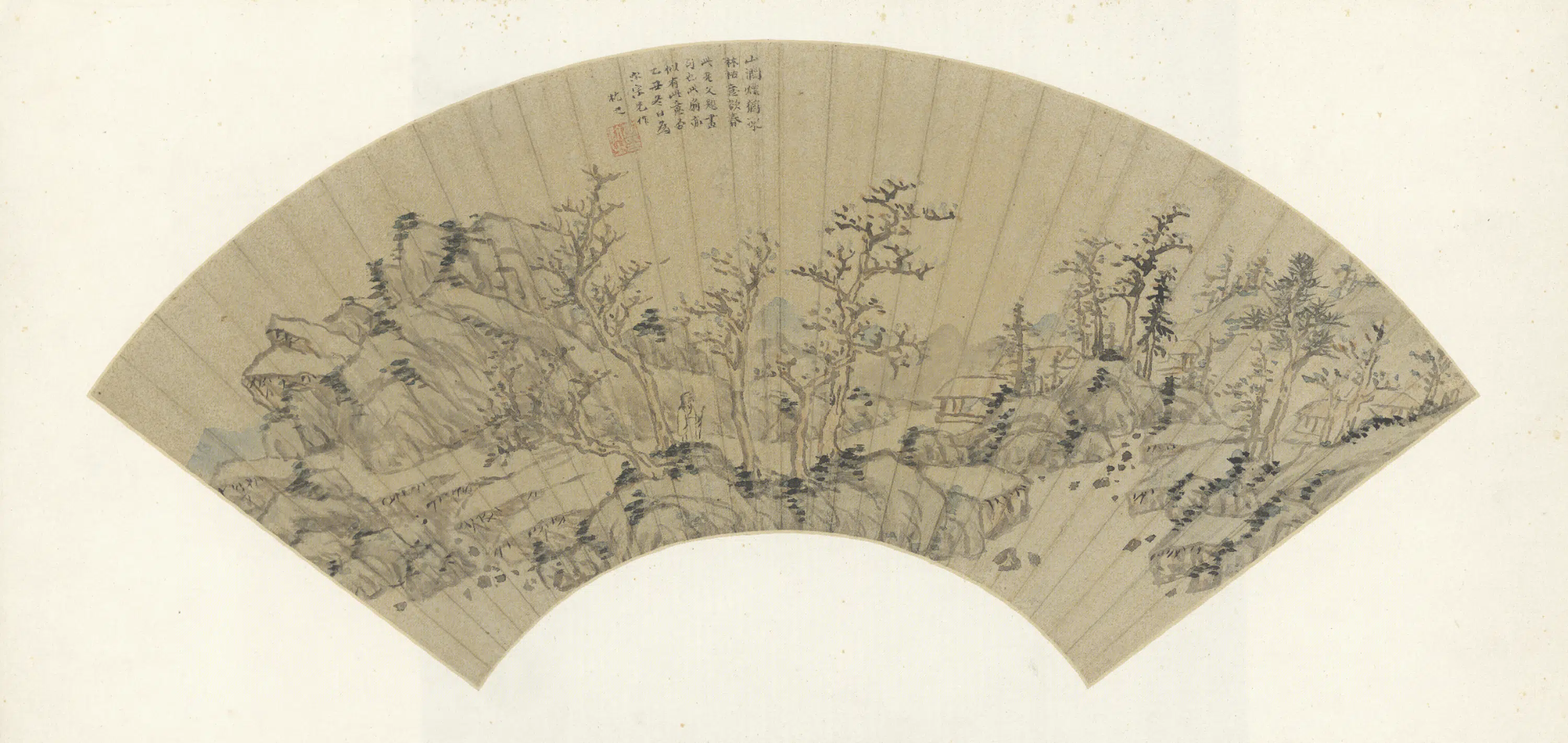明朝【李杭之】《山水扇页》