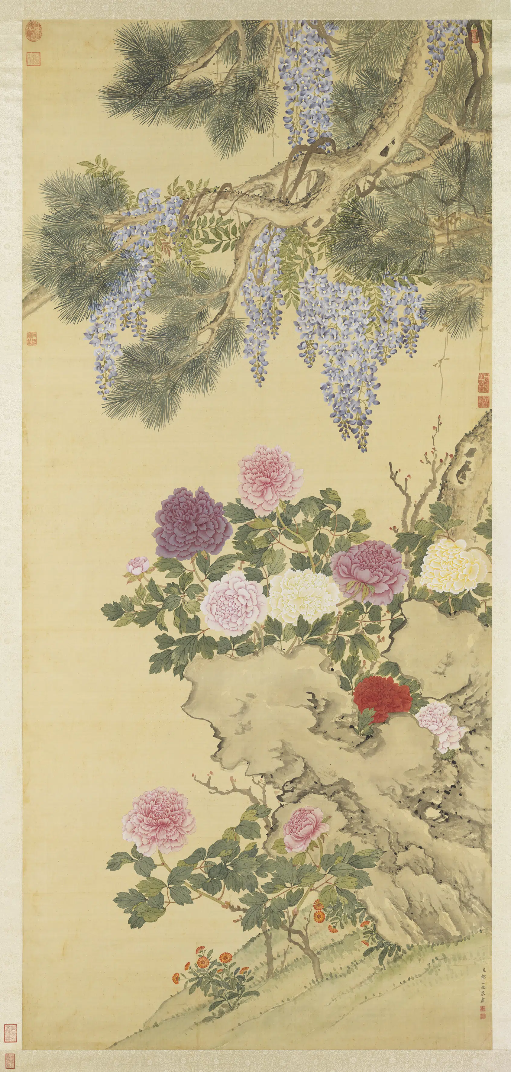 清代【邹一桂】《花卉图轴》