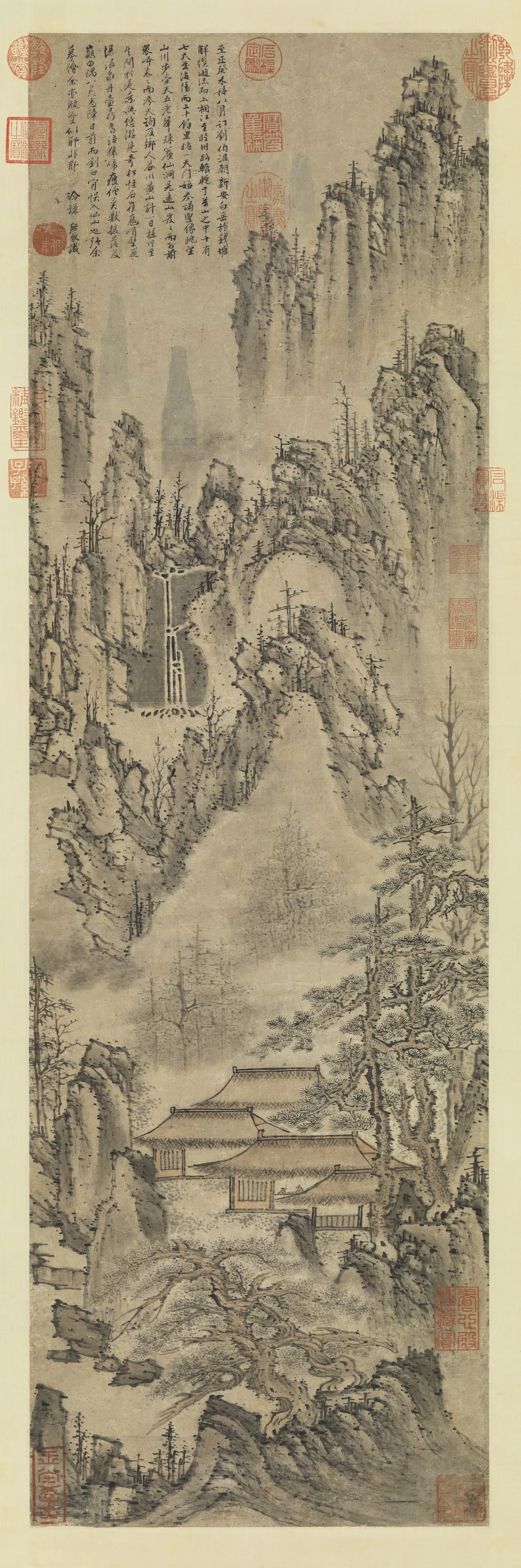 明朝【冷谦】《白岳图轴-1》