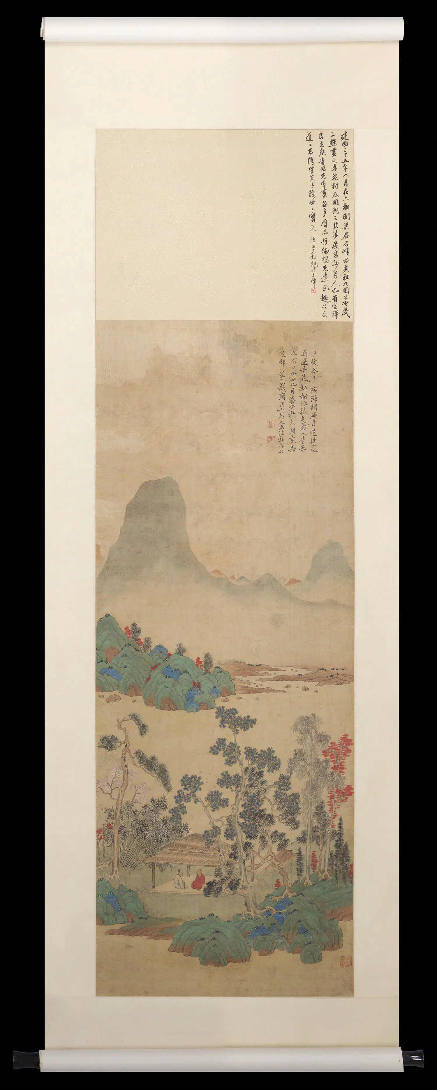 清朝【黎简】《赤花村庄图轴》
