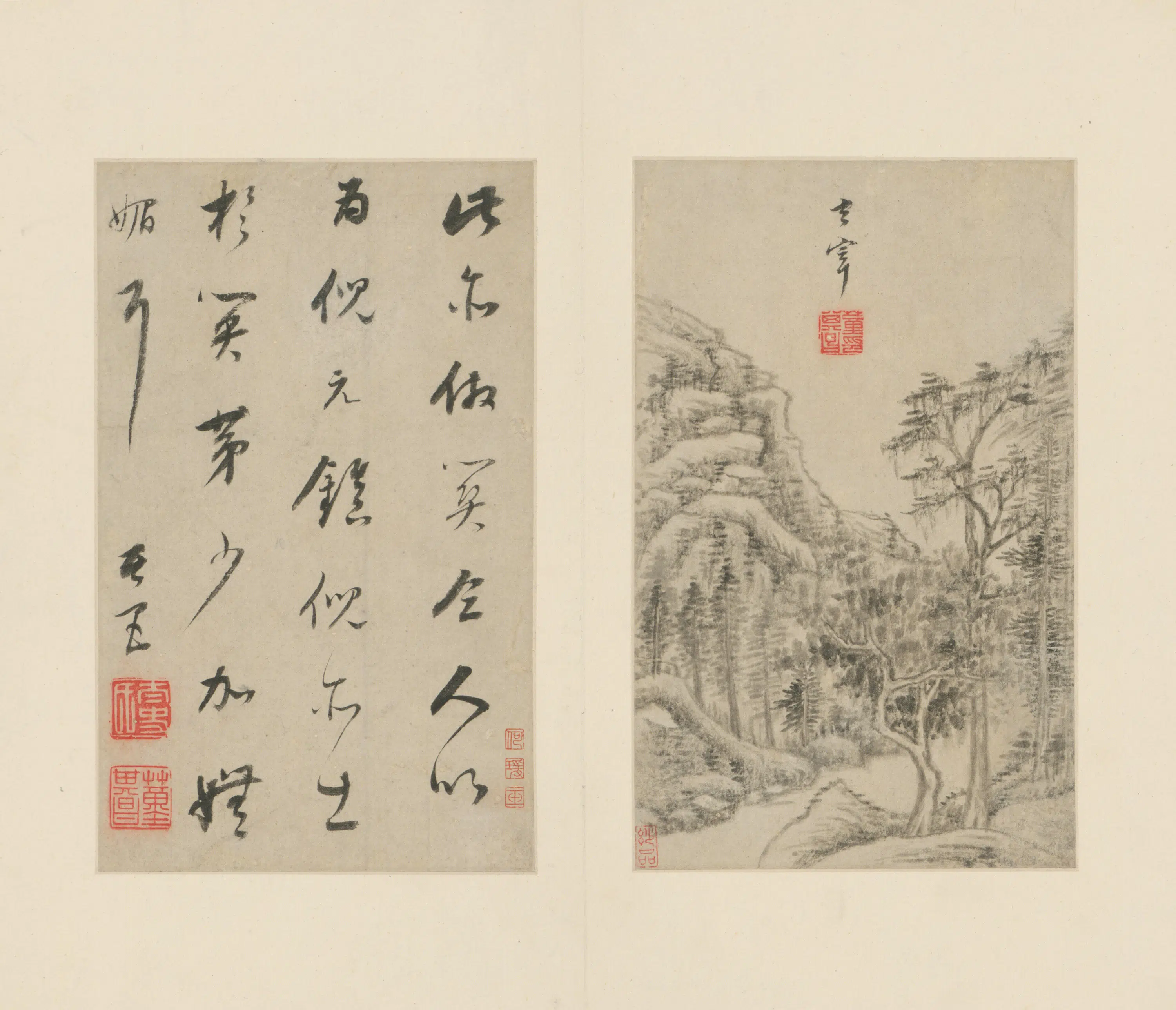 明朝【董其昌】《山水画册（10开）》 第8张