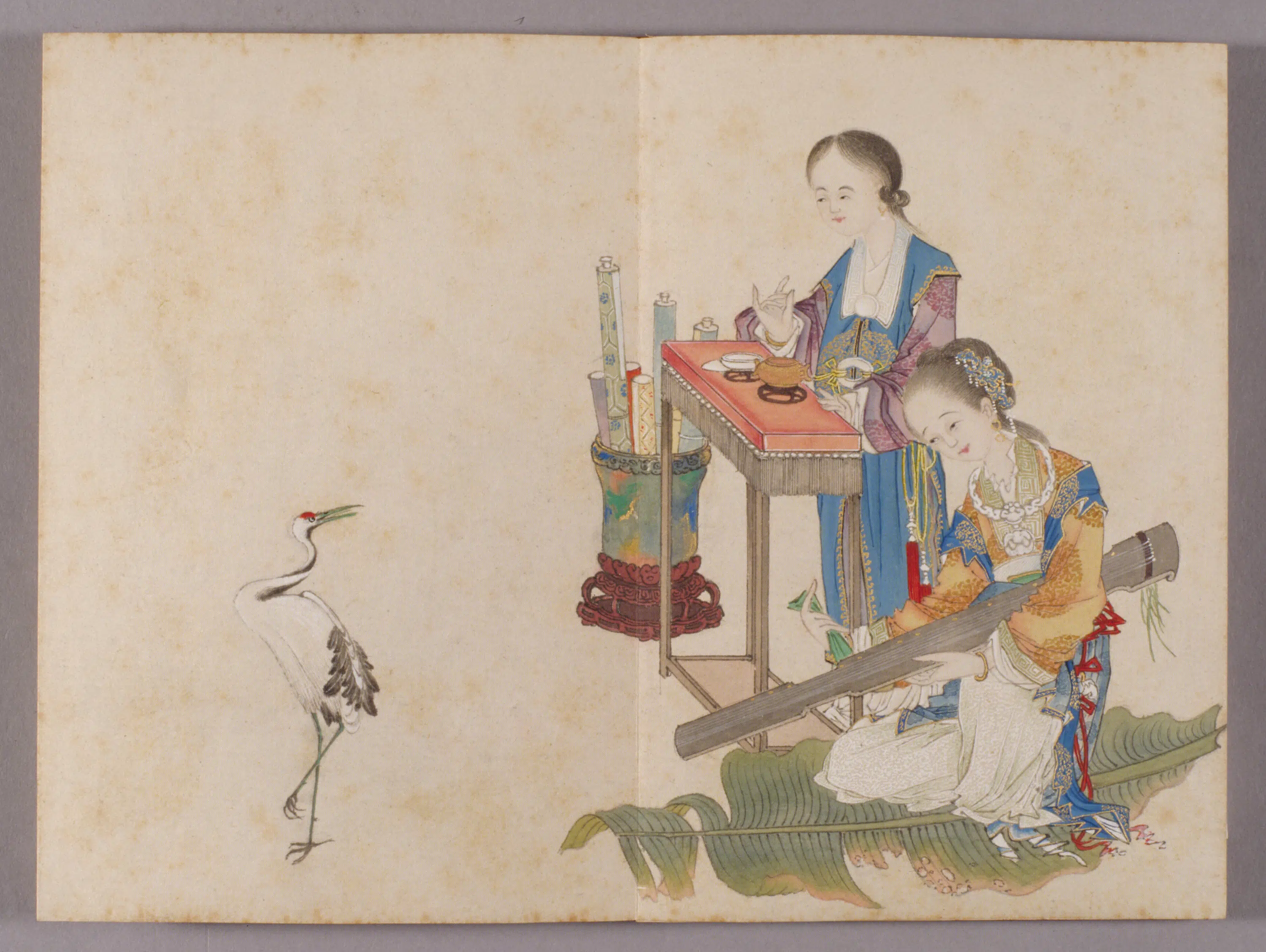 清代【喻兰】《仕女清娱图册（8开）》