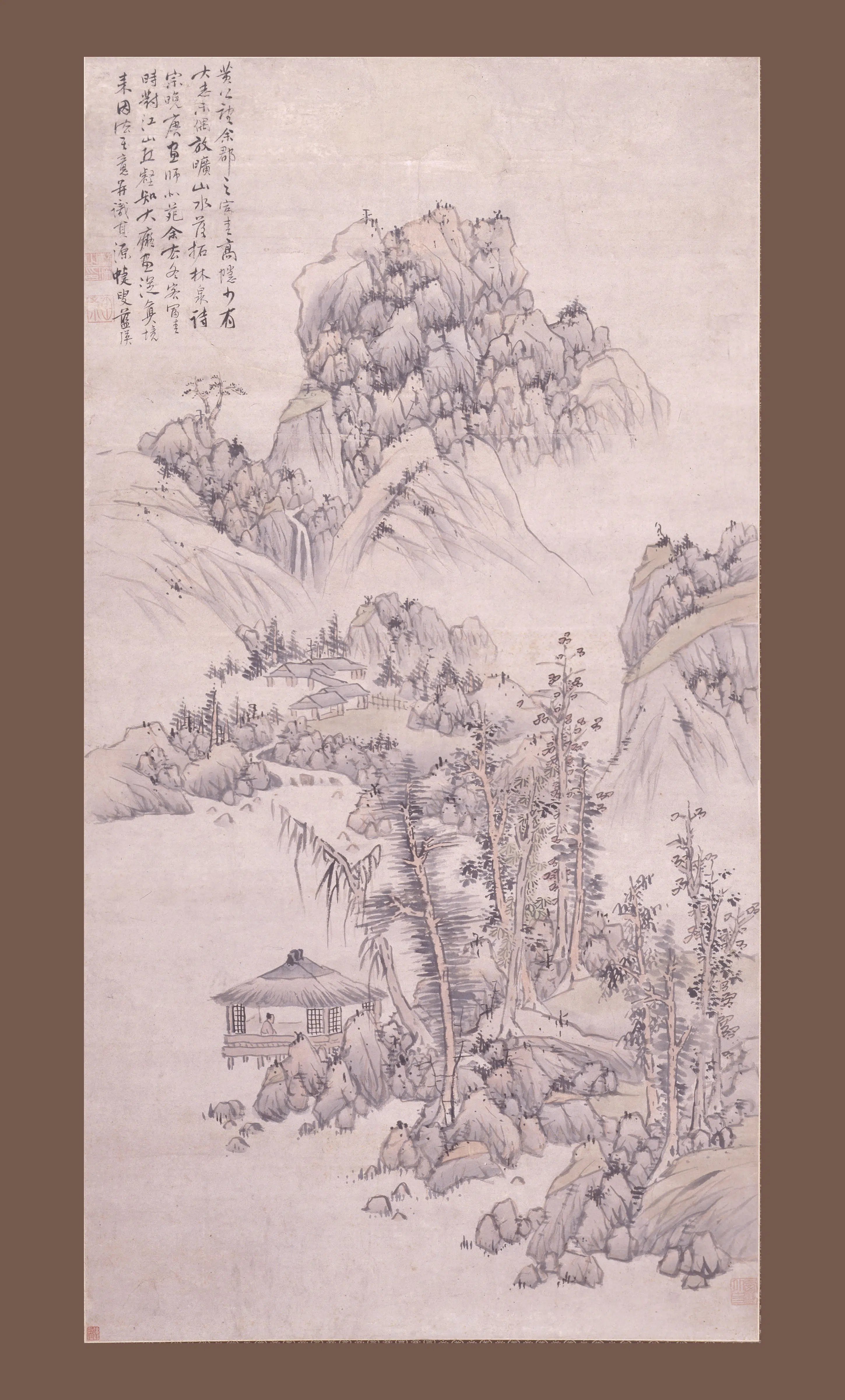 明朝【蓝瑛】《仿黄公望山水轴》
