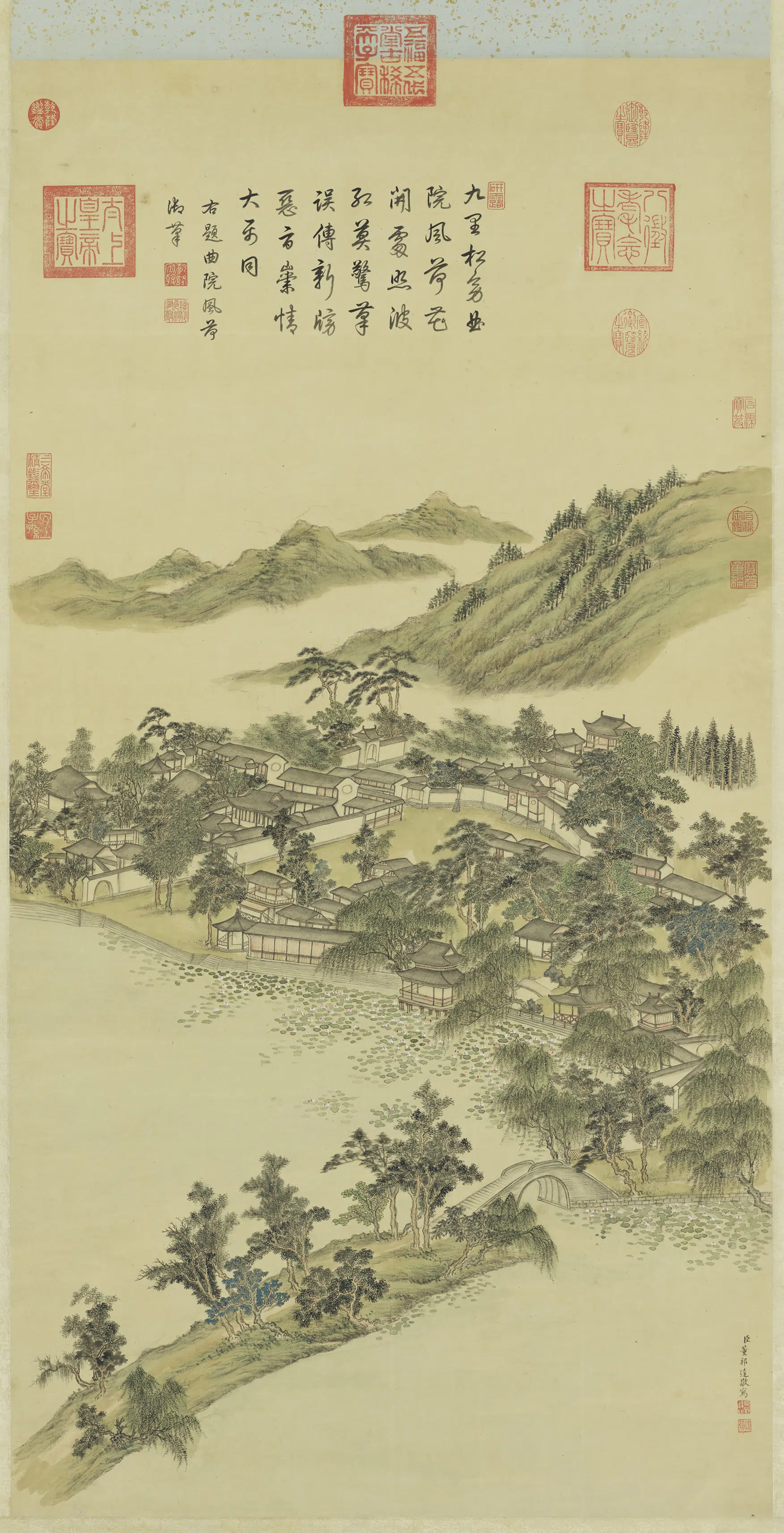 清代【董邦达】《曲院风荷图轴》