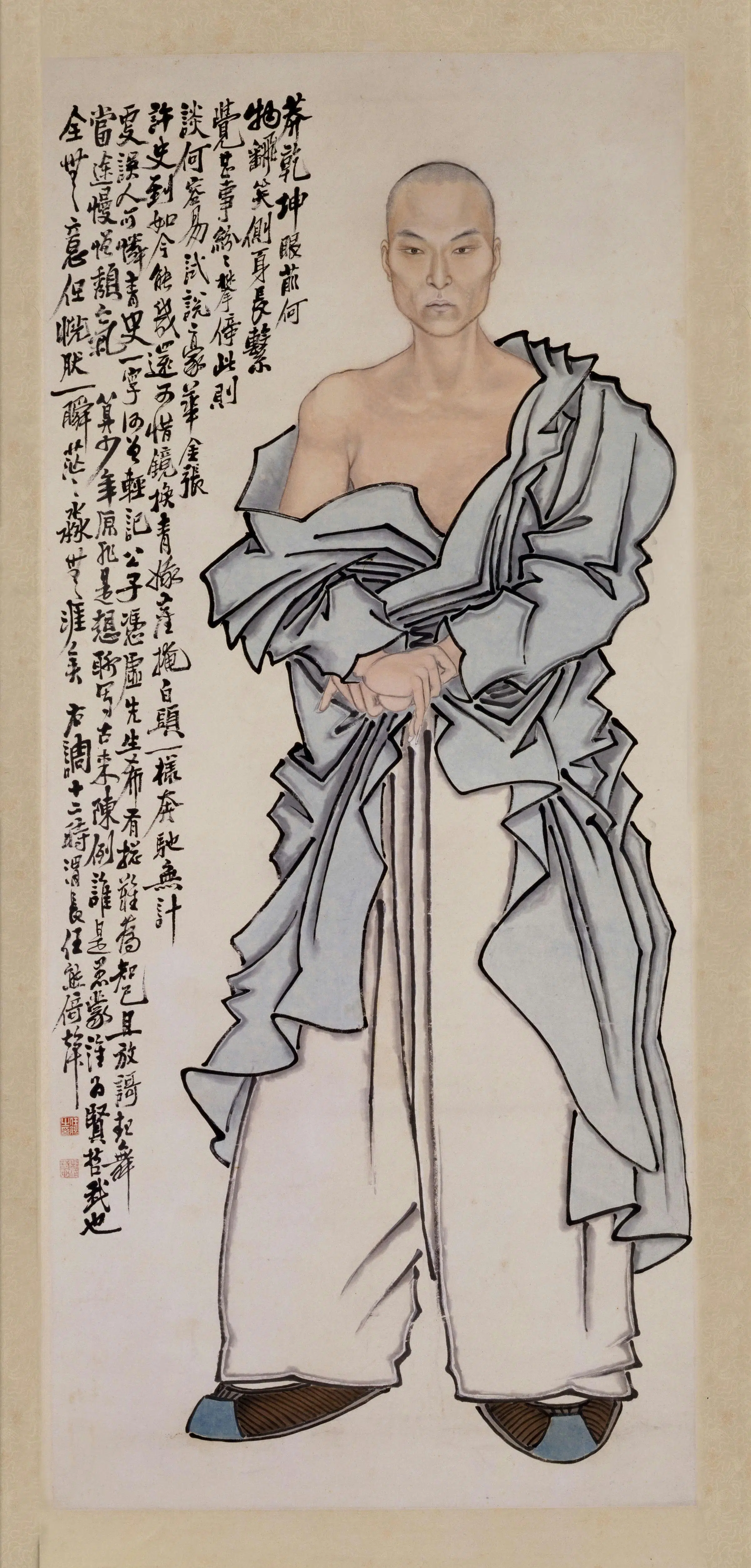 清代【任熊】《自画像轴》