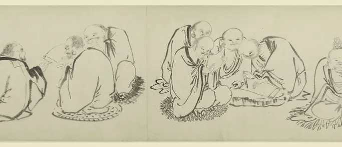 明朝【李麟】《白描罗汉图卷》 第11张 明朝【李麟】《白描罗汉图卷》 第11张