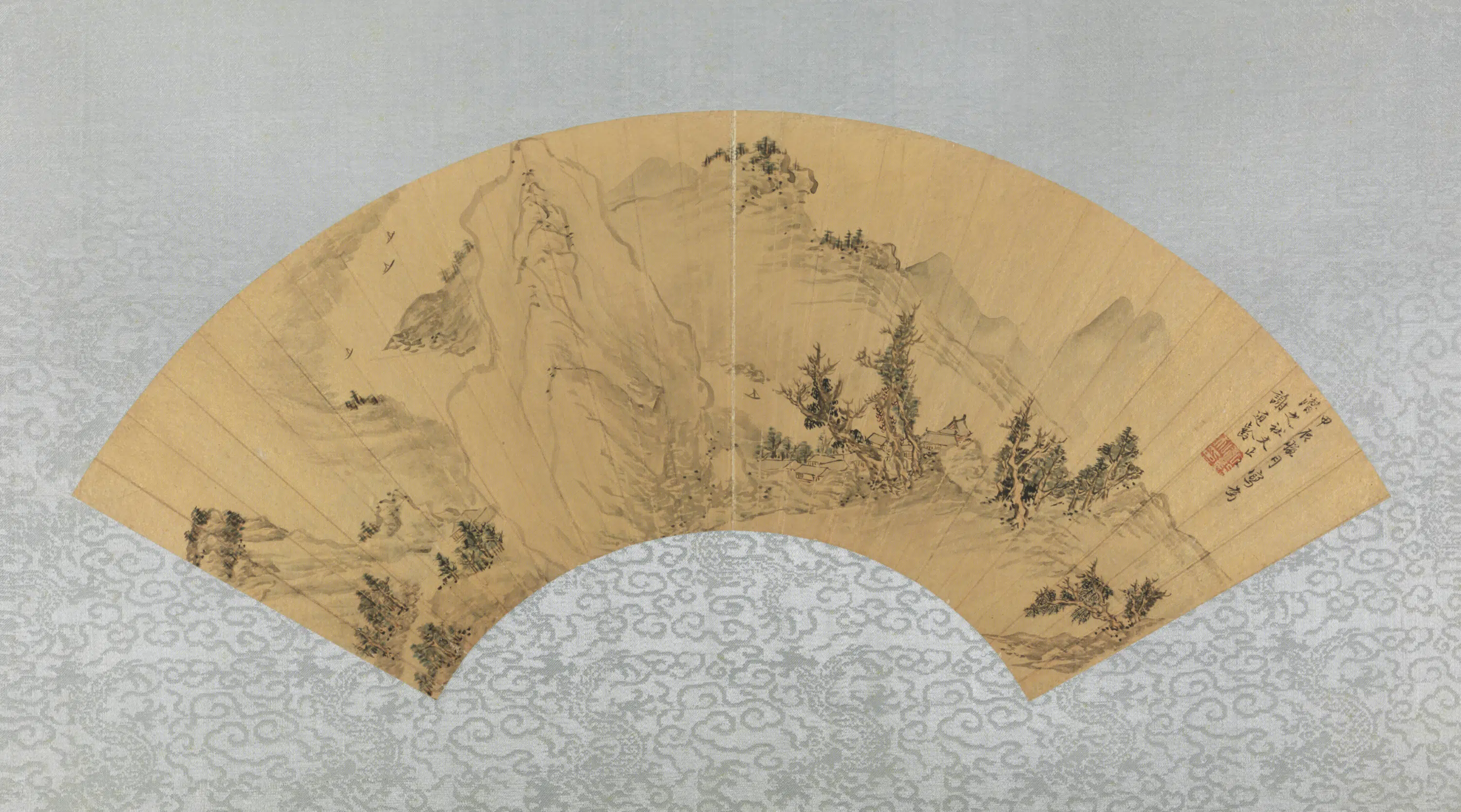 明朝【谢道龄】《山水扇面-1》
