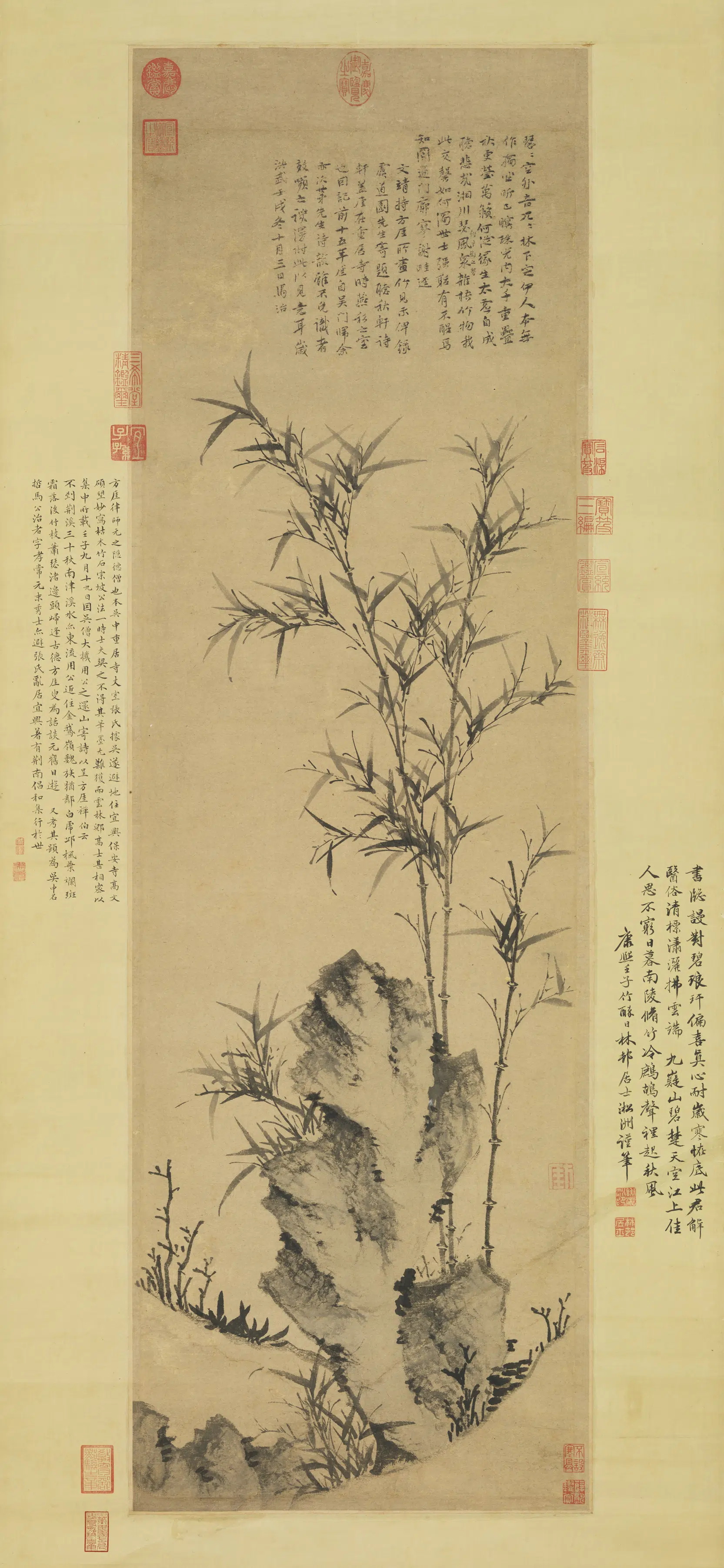 元代【方厓】《墨竹图轴》