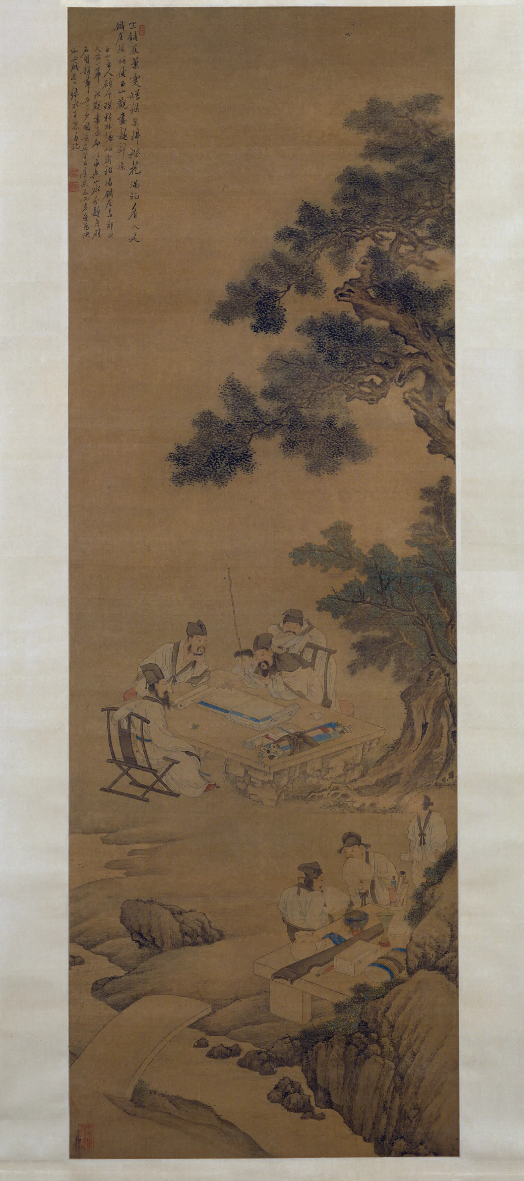 清代【王槩（概）】《玉山观画图轴》 第1张