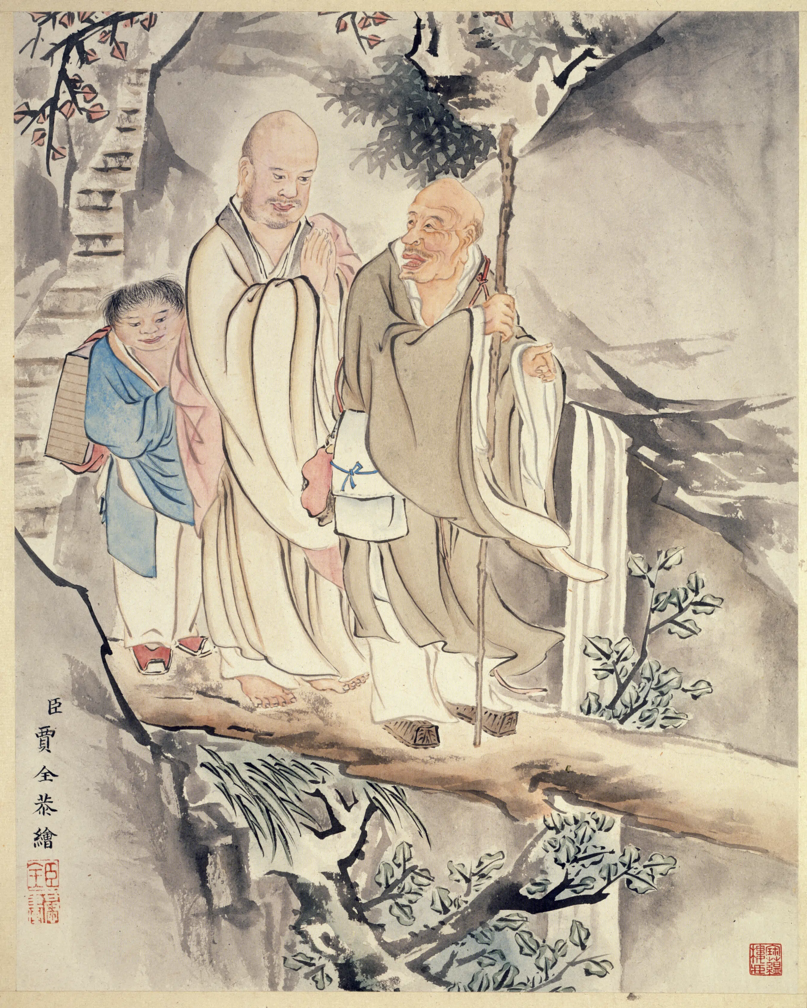 清代【贾全】《十六罗汉册（8开）》 第7张