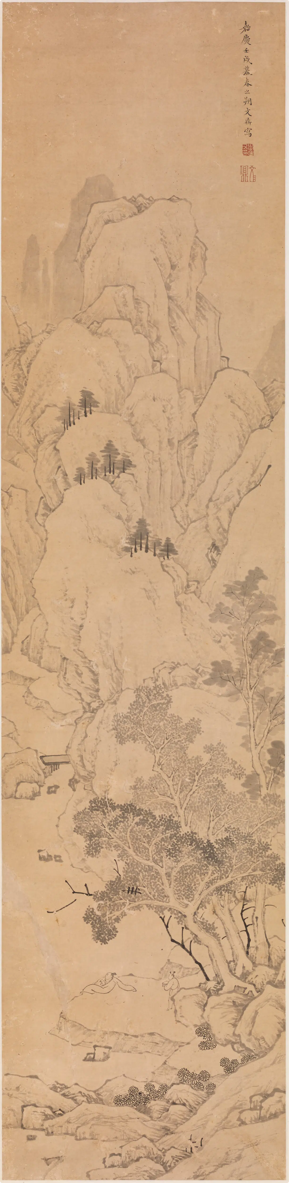 清代【文鼎】《山水图轴》