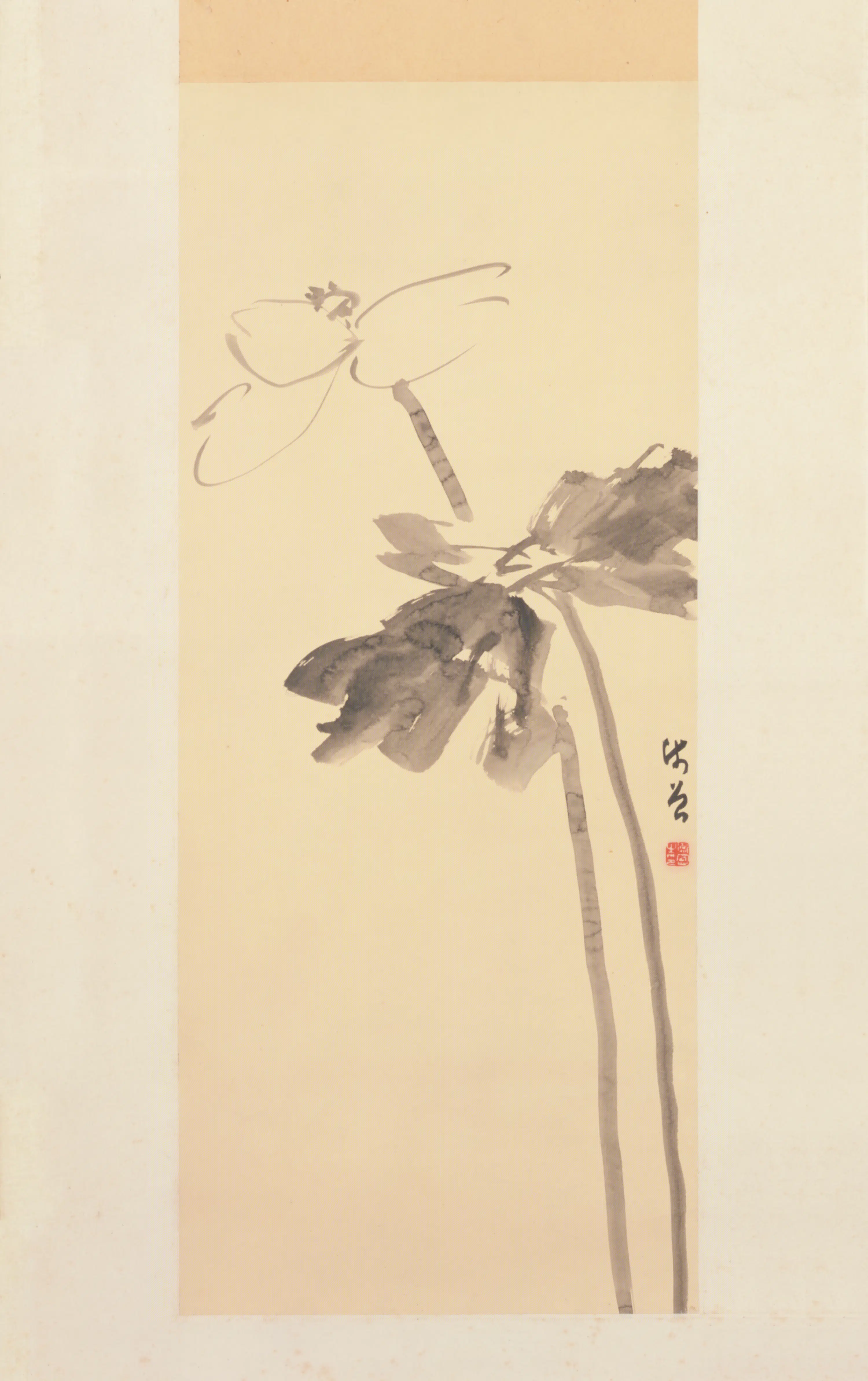 清-近代【陈衡恪】《墨荷轴》