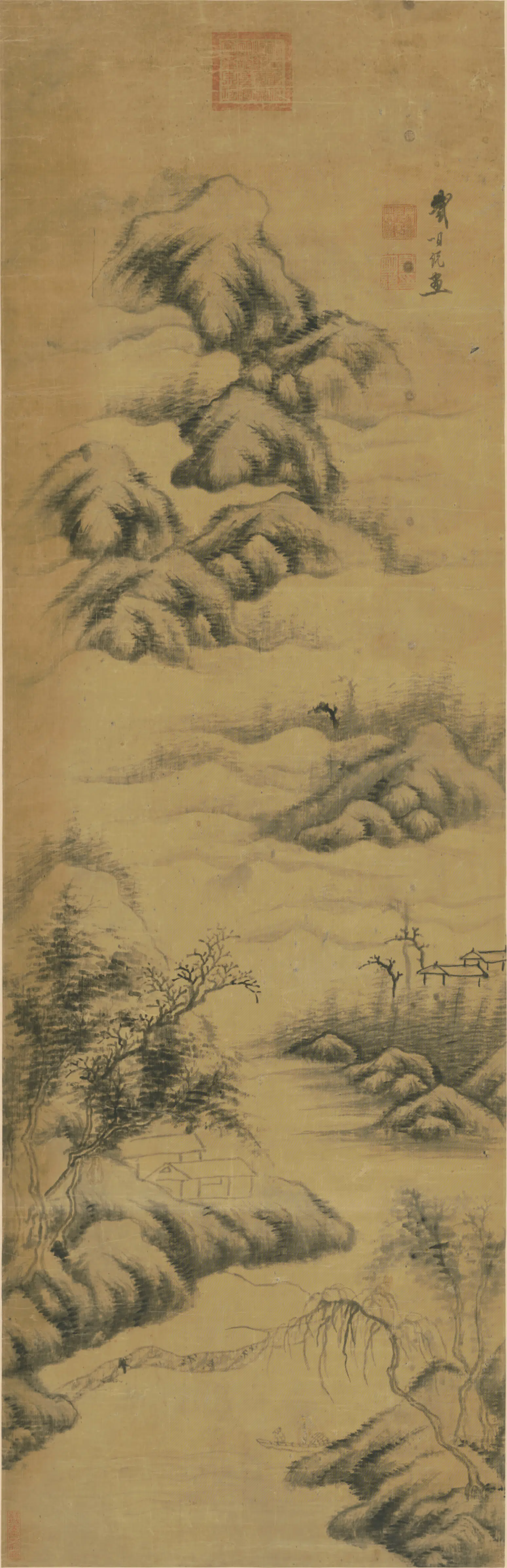 清代【戴明说】《山水图轴》