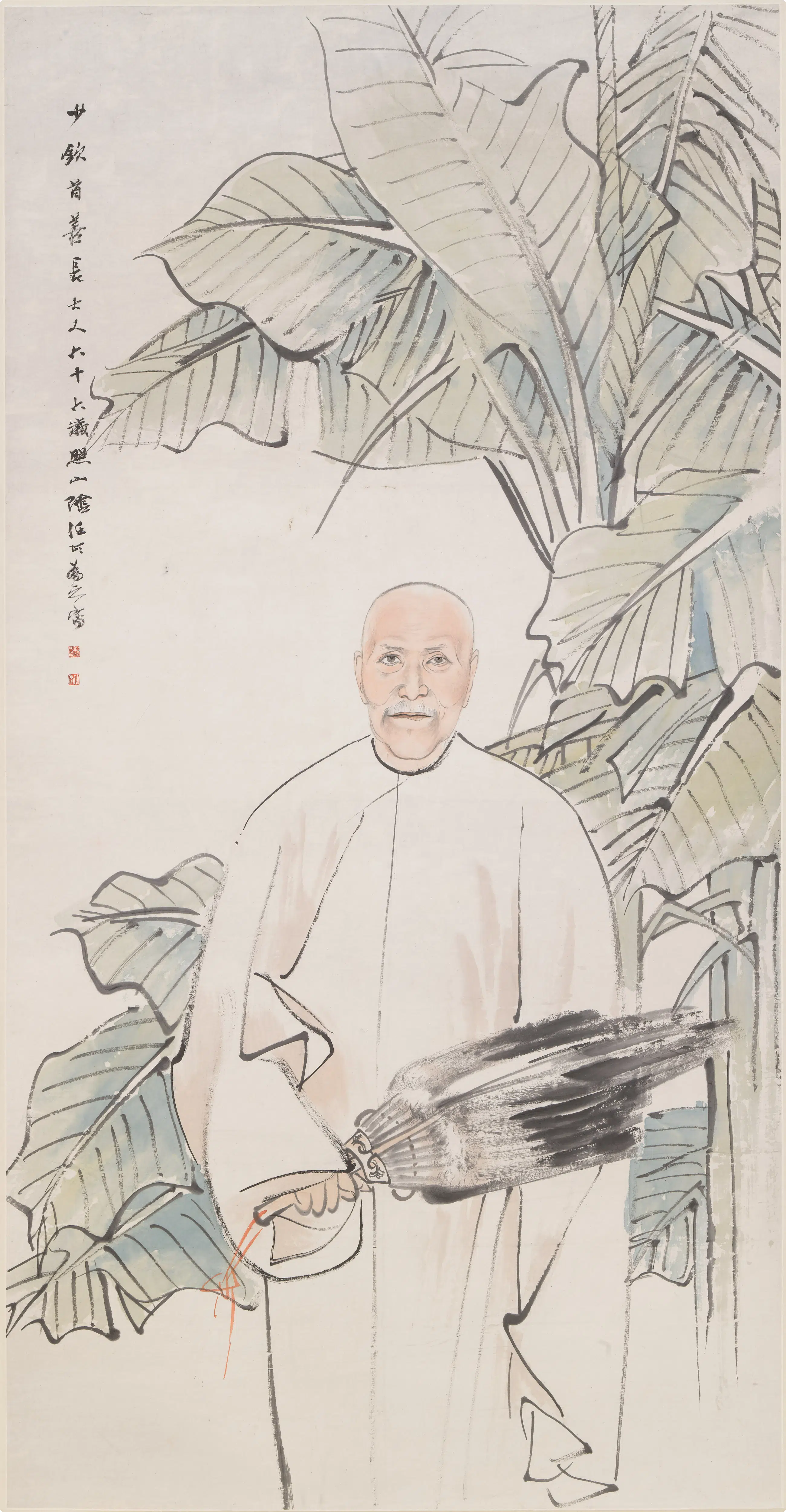 清代【任伯年（任颐）】《少钦肖像图轴》