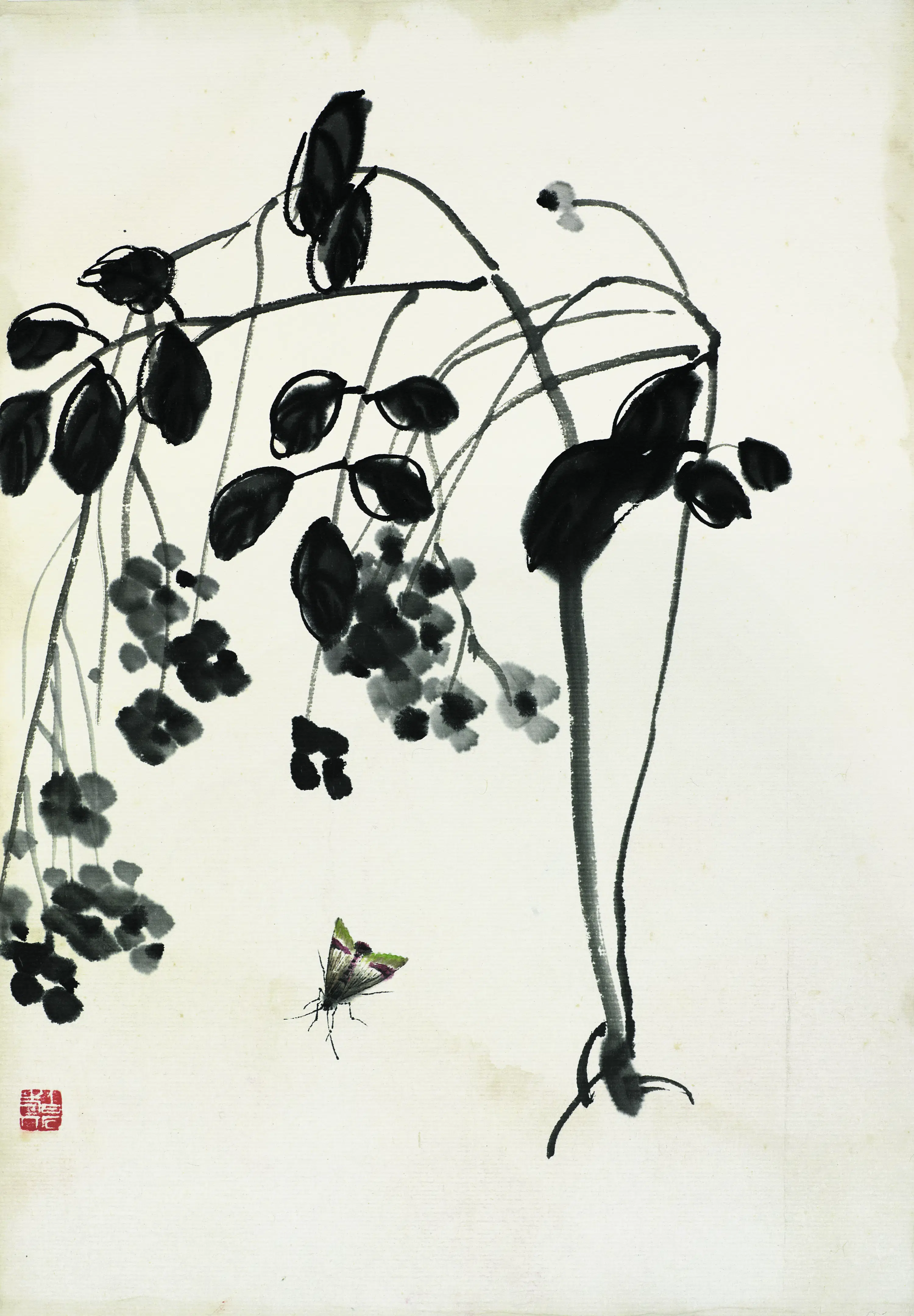近现代【齐白石】《花卉虫草图册83开》 第41张 近现代【齐白石】《花卉虫草图册83开》 第41张