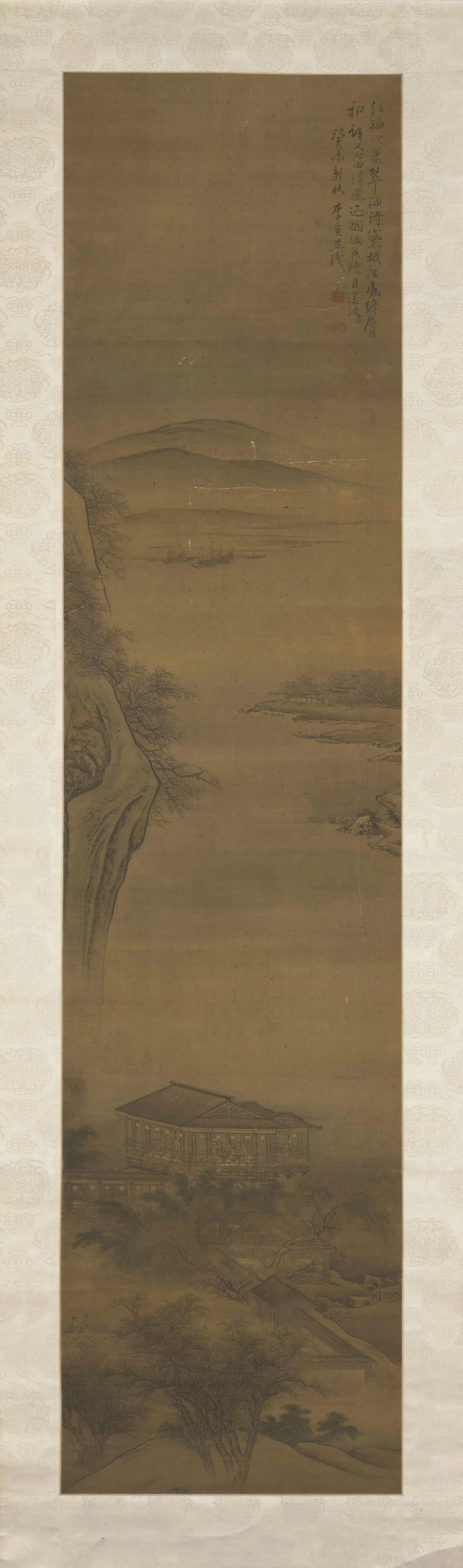 清代【李寅】《红楼夜宴图轴》