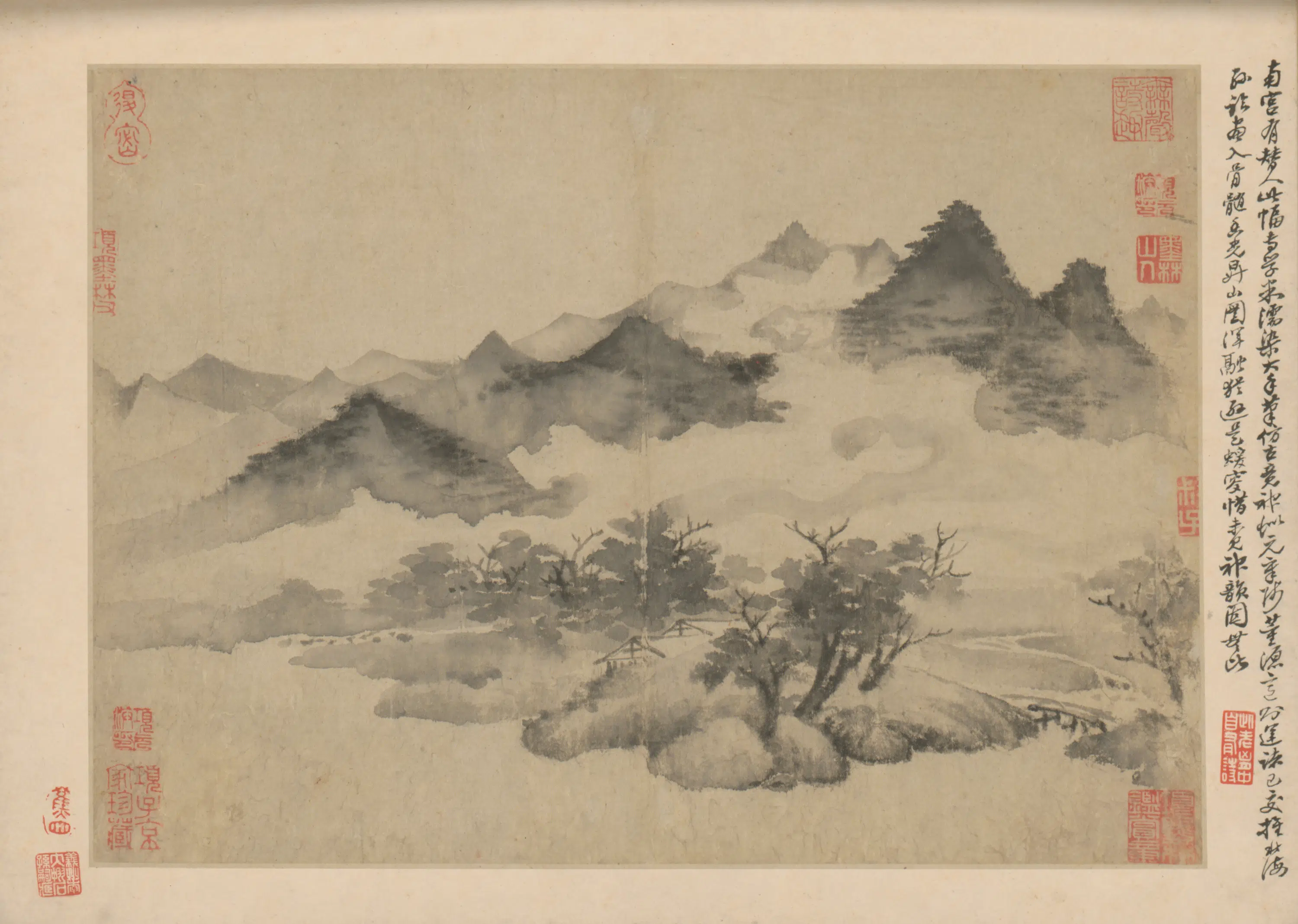 元朝【王蒙】《山水册(10开)》 第6张 元朝【王蒙】《山水册(10开)》 第6张