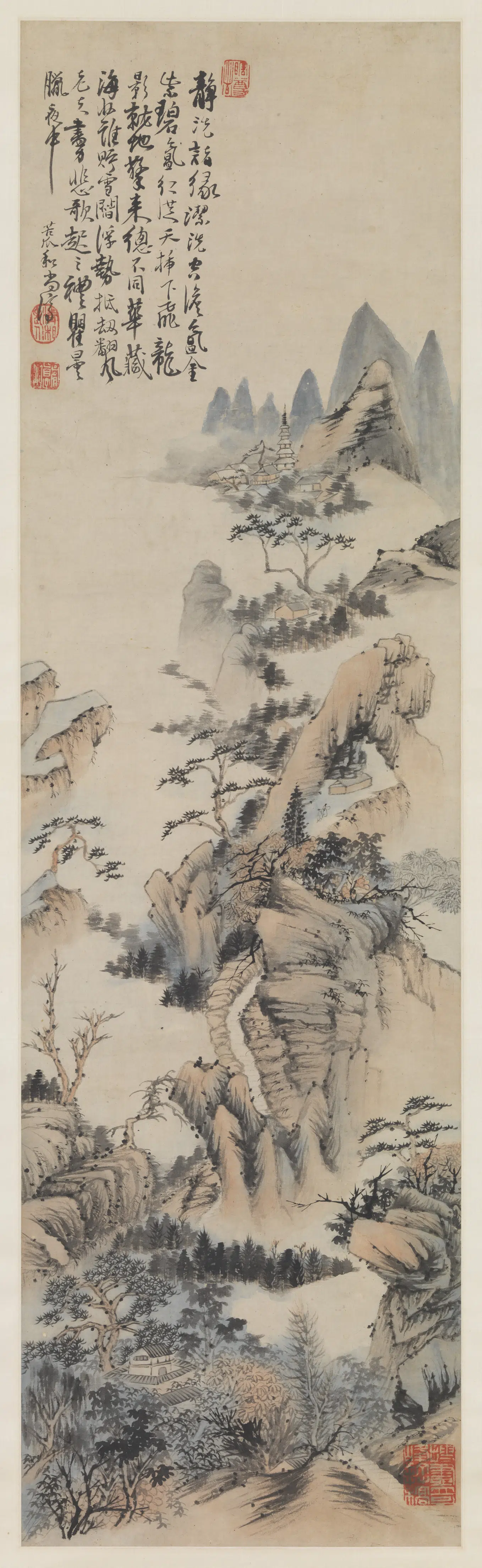 清代【石涛】《黄山洁空金碧图轴》 第1张 清代【石涛】《黄山洁空金碧图轴》 第1张