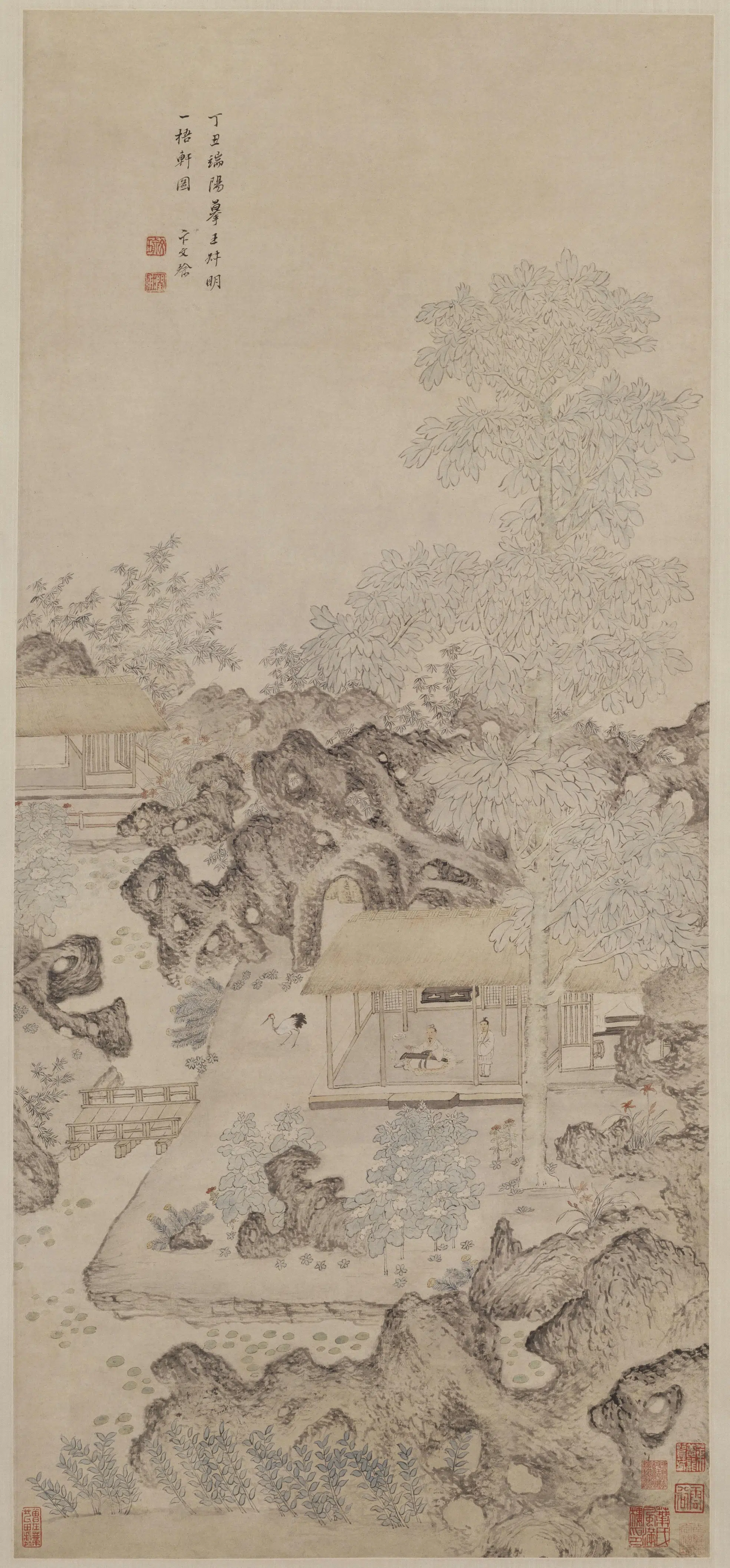 明朝【卞文瑜】《一梧轩图轴》 第1张 明朝【卞文瑜】《一梧轩图轴》 第1张