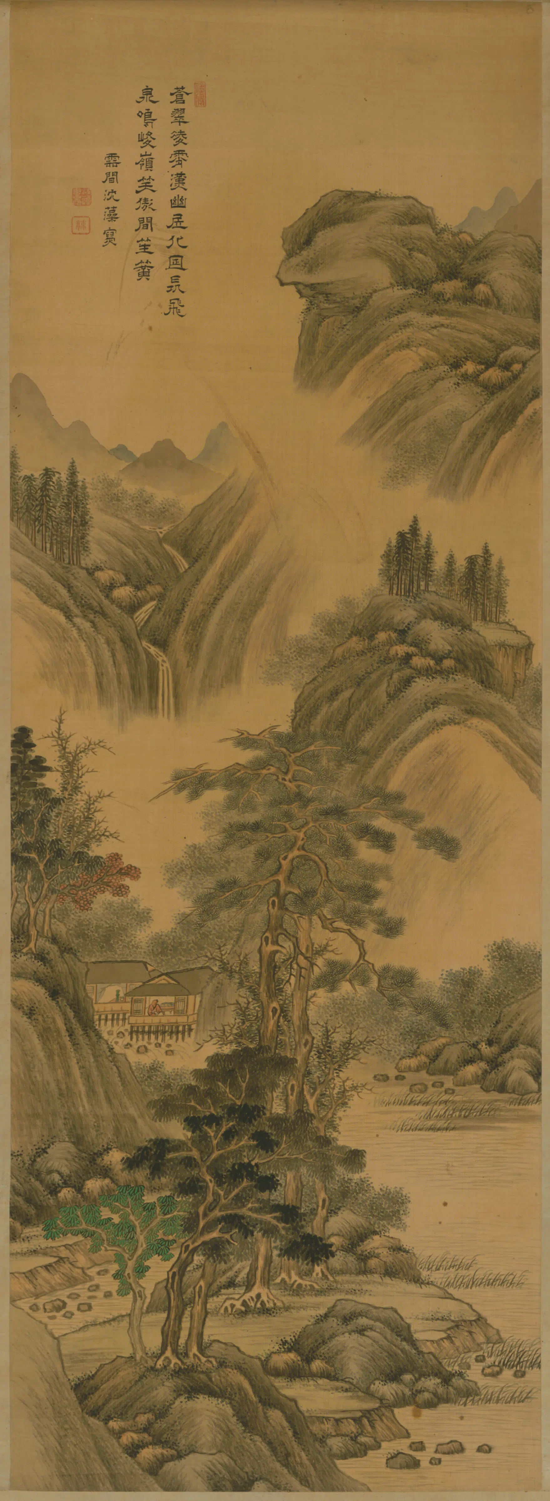 清代【沈藻】《山水图轴》