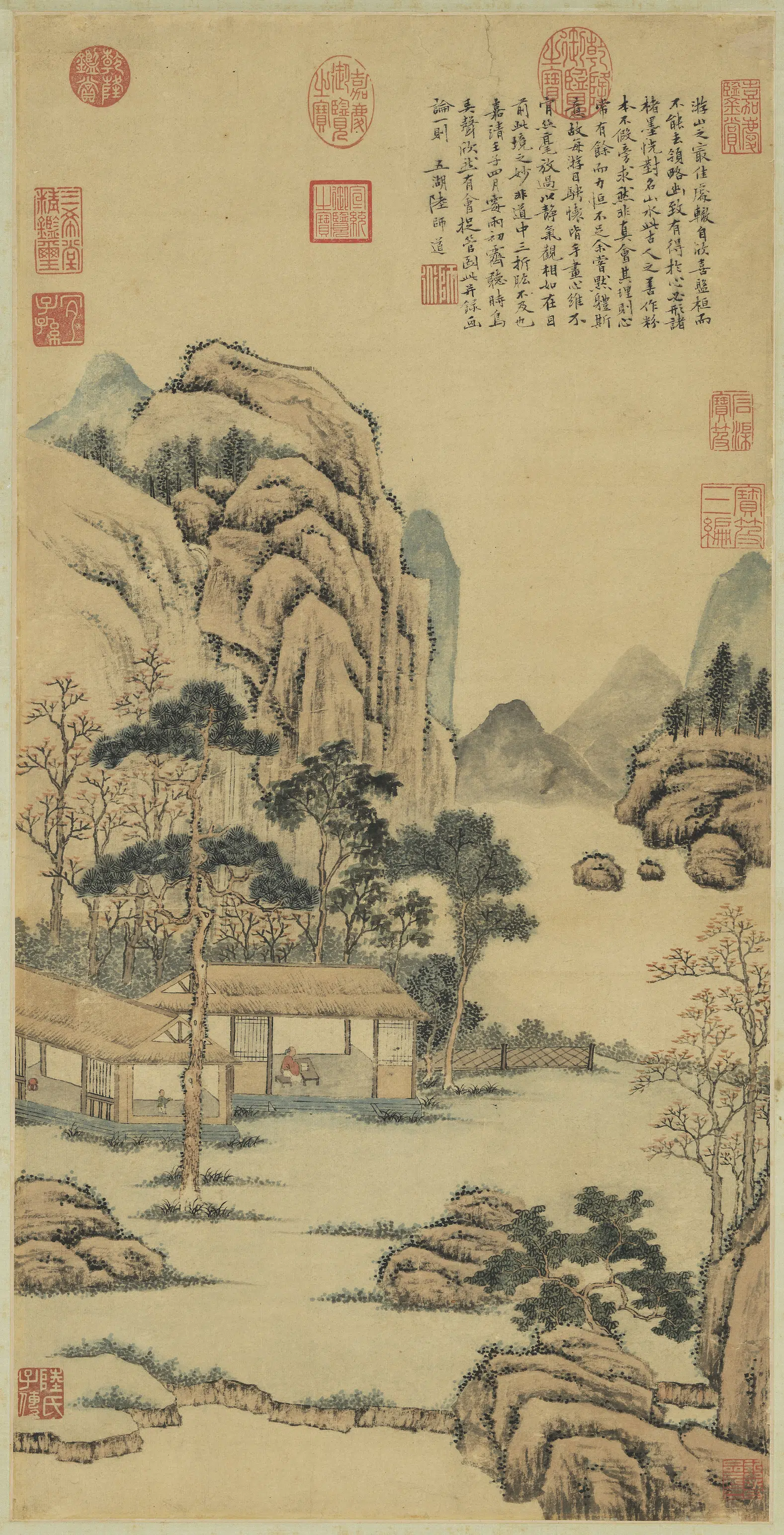 明朝【陆师道】《画山水图轴》
