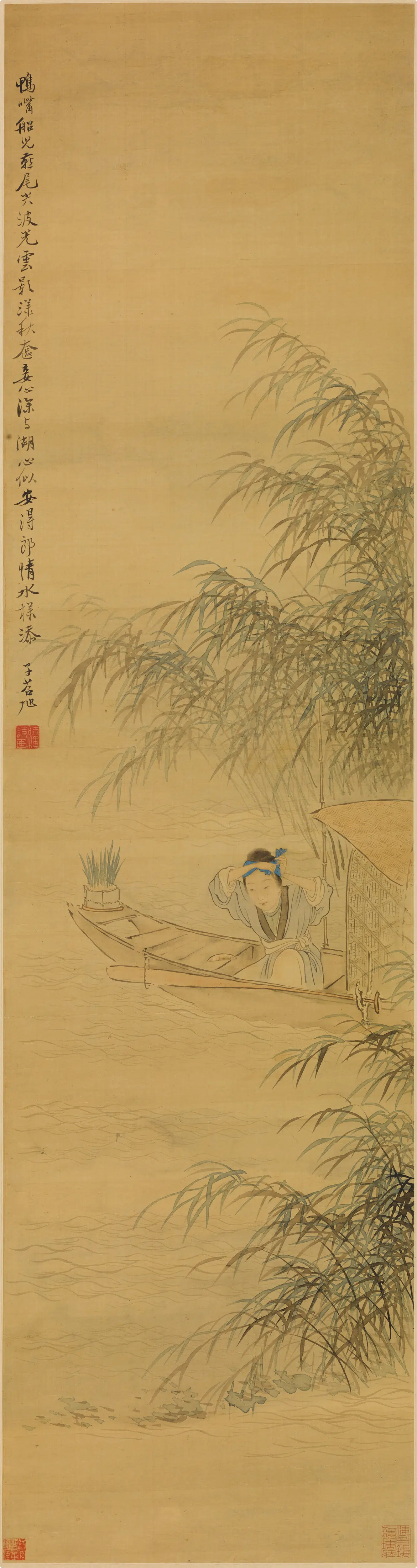 清代【费丹旭】《渔妇图轴》