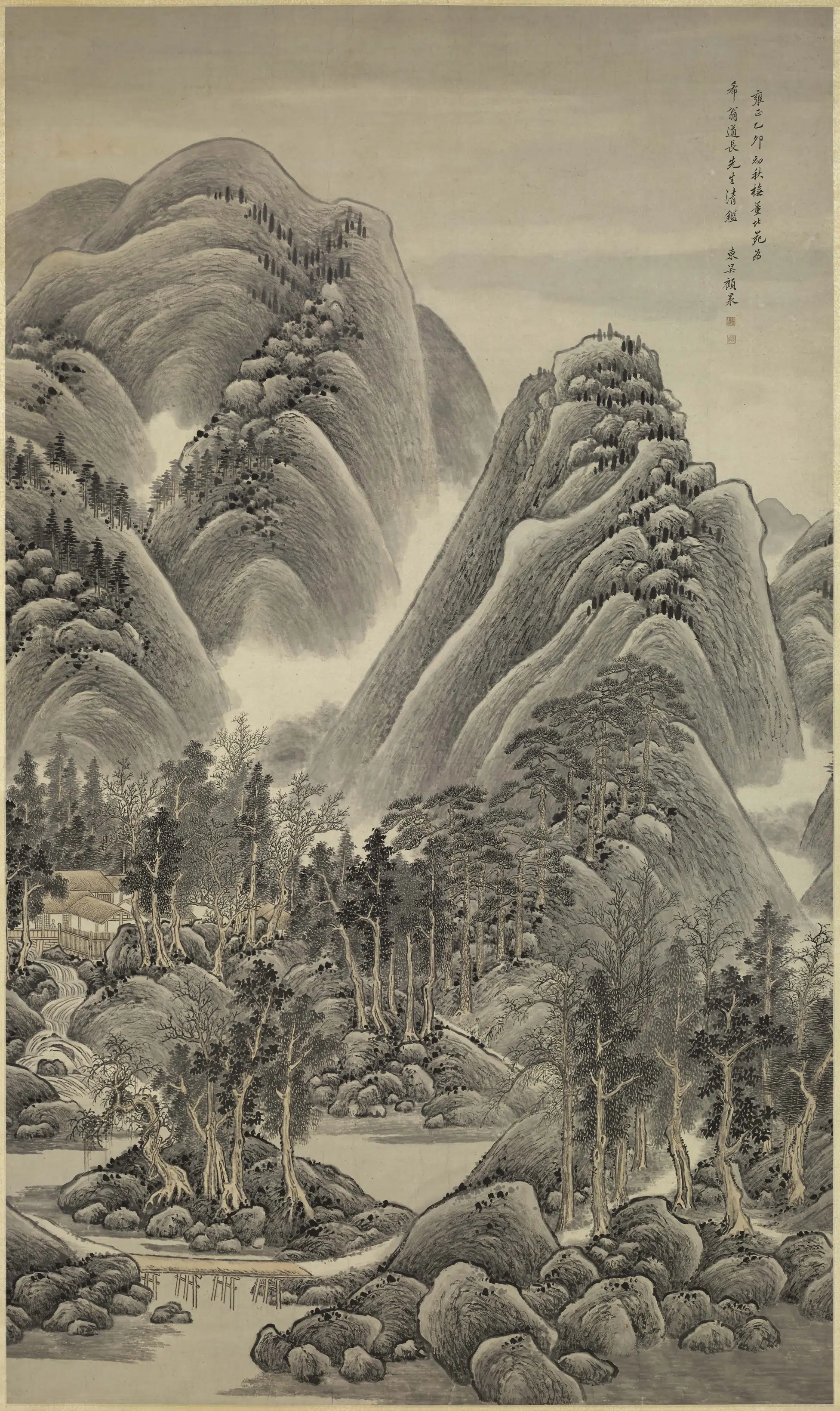 清代【顾昶】《山水图轴》