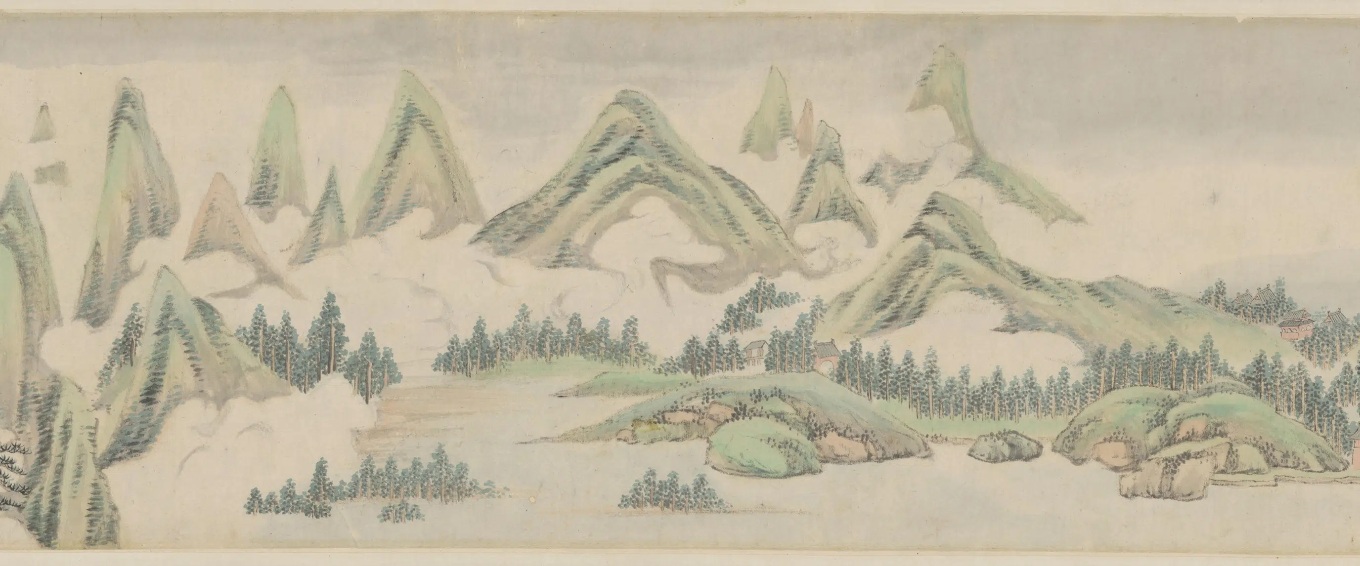 清代【萧云从】《仿古山水图屏》 第21张