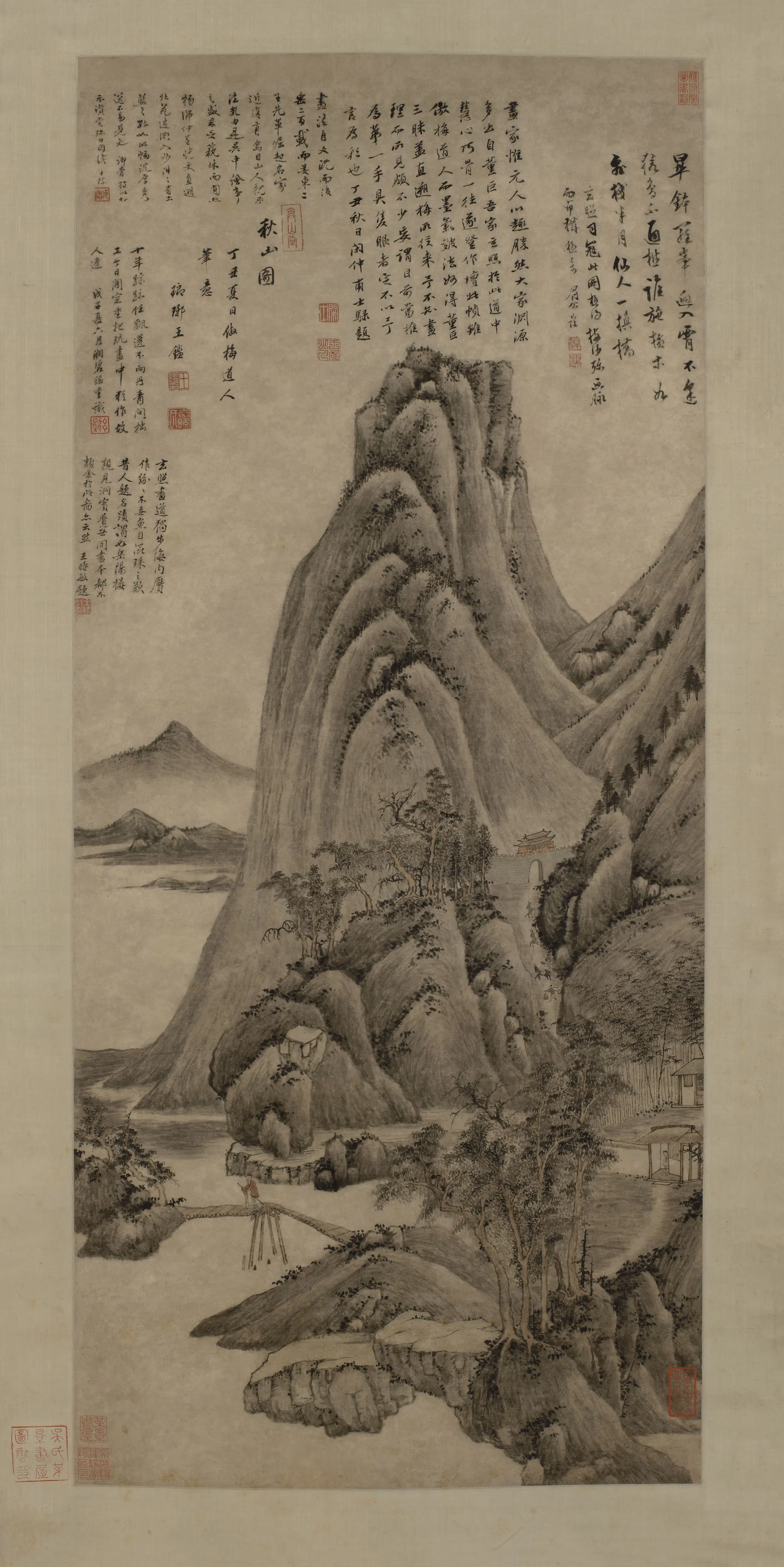 清代【王鉴】《秋山图轴》