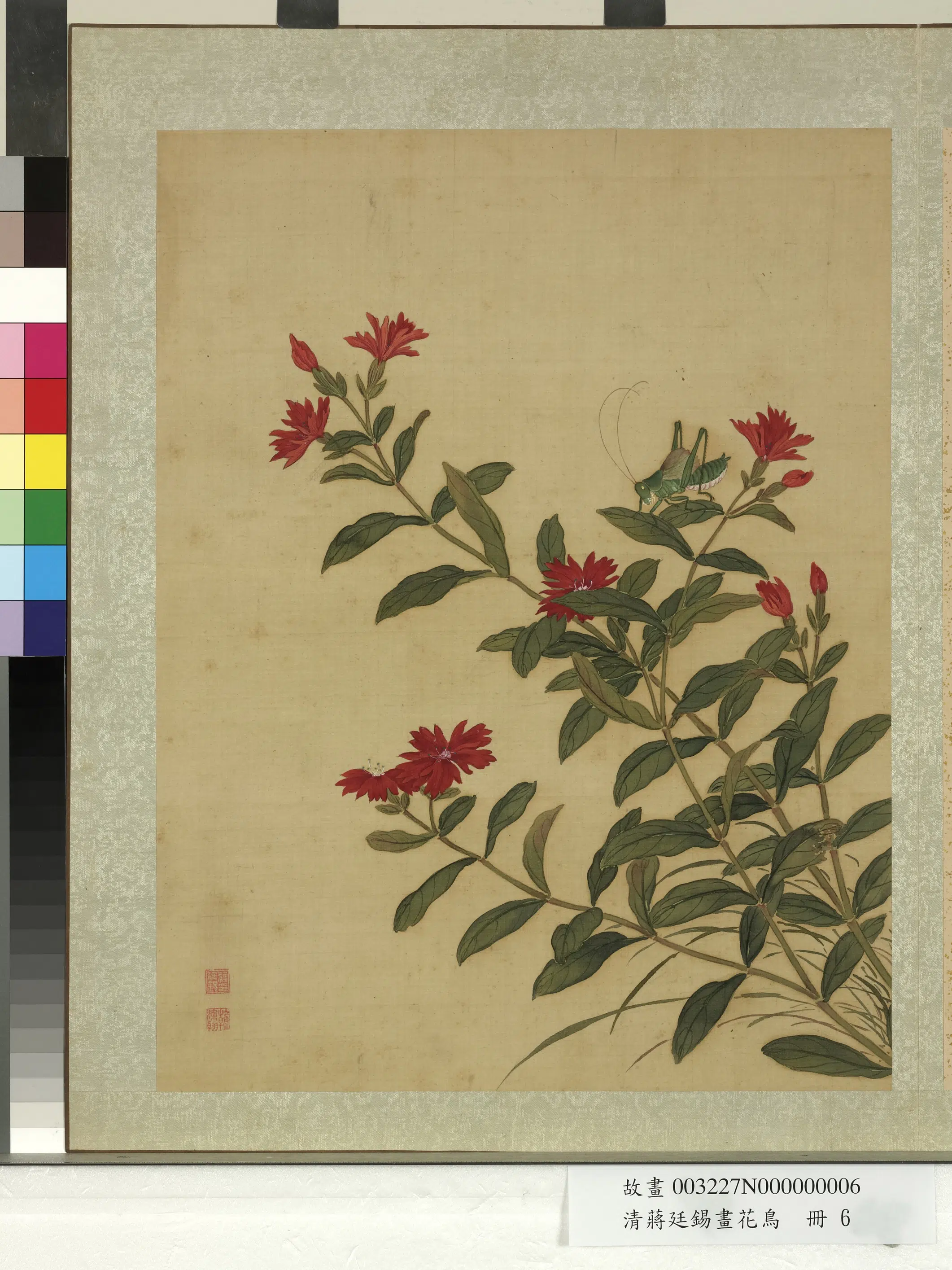 清代【蒋廷锡】《画花鸟册-山丹络纬》