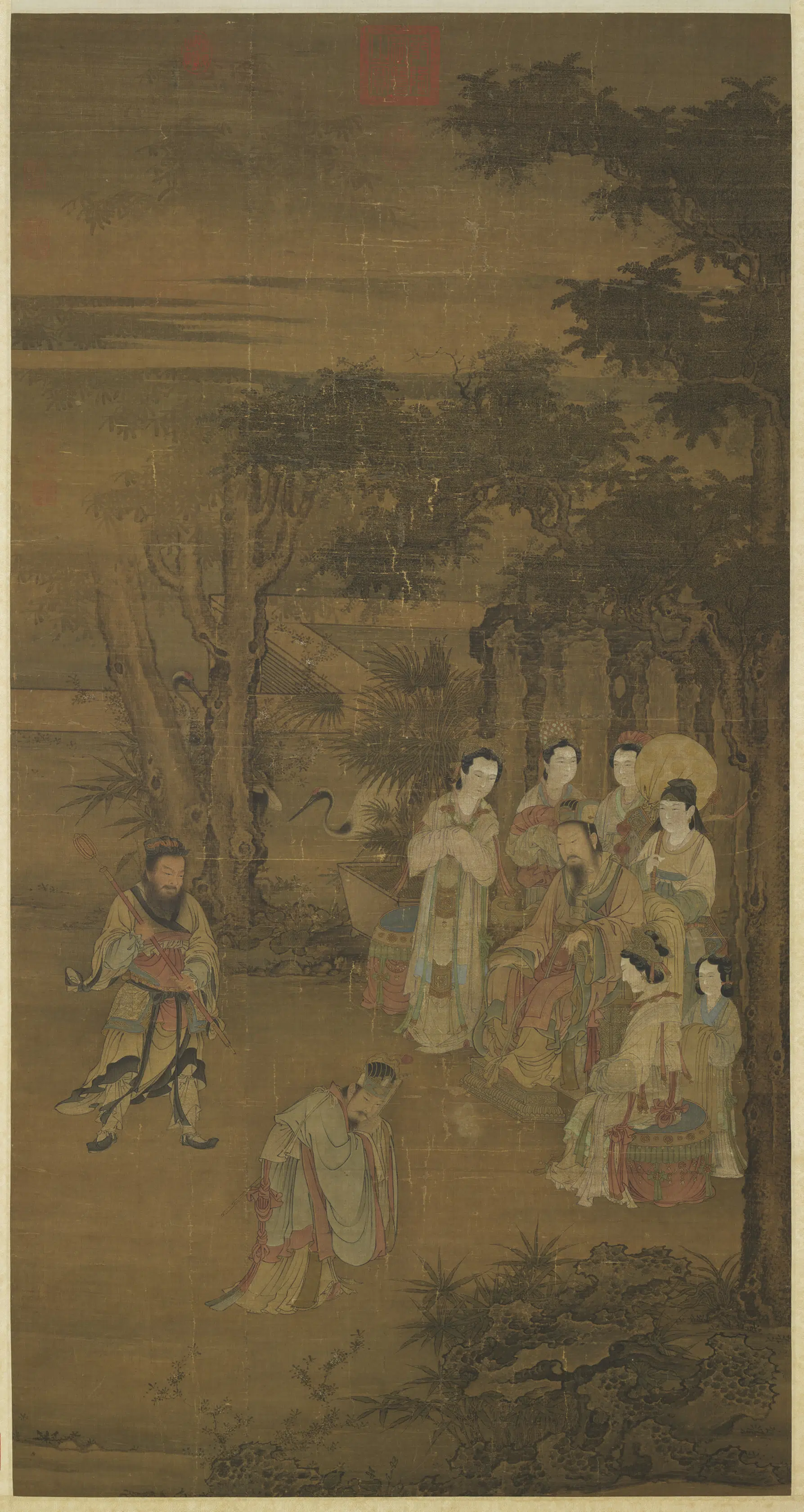 宋代《宋人却坐图轴》
