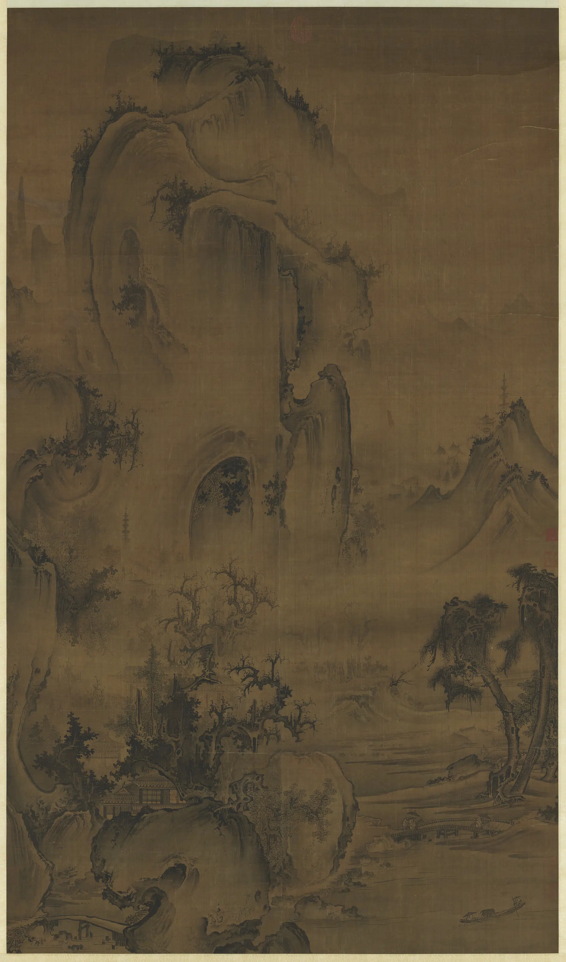 北宋【郭熙】《云烟揽胜图轴》